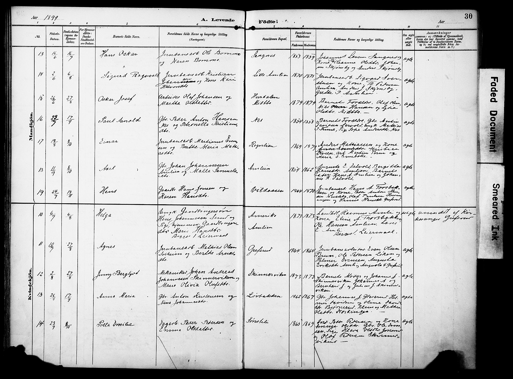 Vestre Toten prestekontor, AV/SAH-PREST-108/H/Ha/Haa/L0012: Parish register (official) no. 12, 1890-1906, p. 30