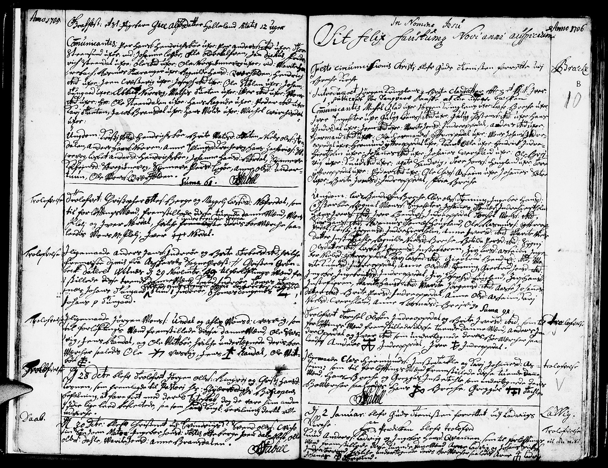 Gulen sokneprestembete, AV/SAB-A-80201/H/Haa/Haaa/L0004: Parish register (official) no. A 4, 1705-1708, p. 10