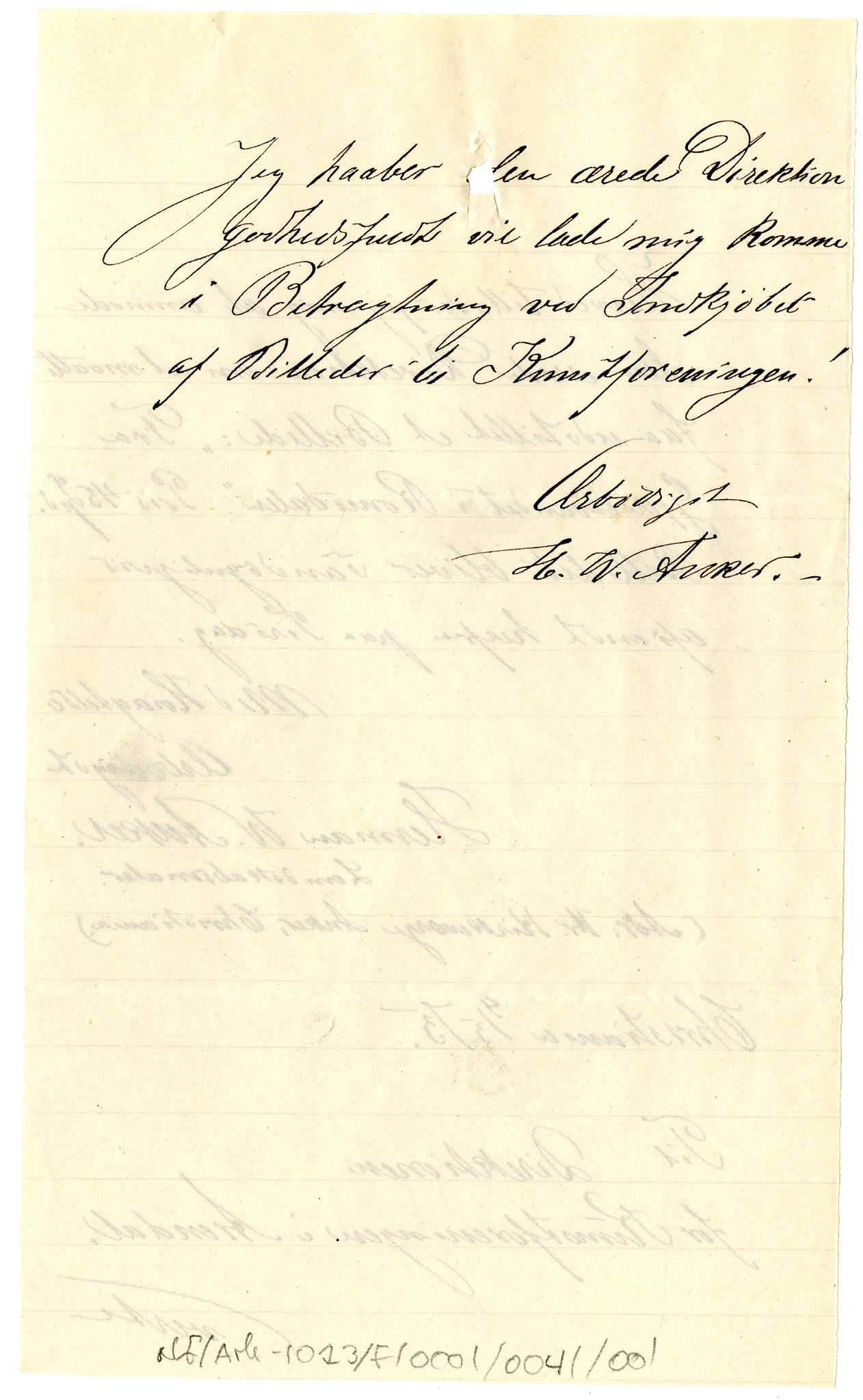 Diderik Maria Aalls brevsamling, NF/Ark-1023/F/L0001: D.M. Aalls brevsamling. A - B, 1738-1889, p. 503