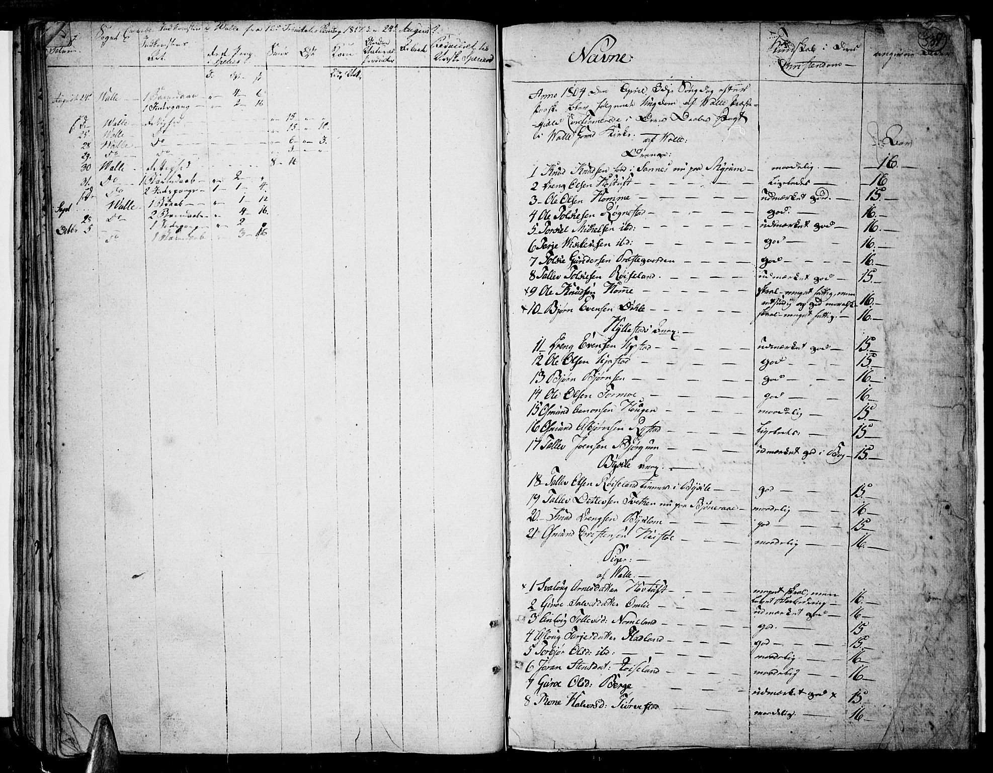 Valle sokneprestkontor, SAK/1111-0044/F/Fa/Fac/L0004: Parish register (official) no. A 4, 1790-1816, p. 331