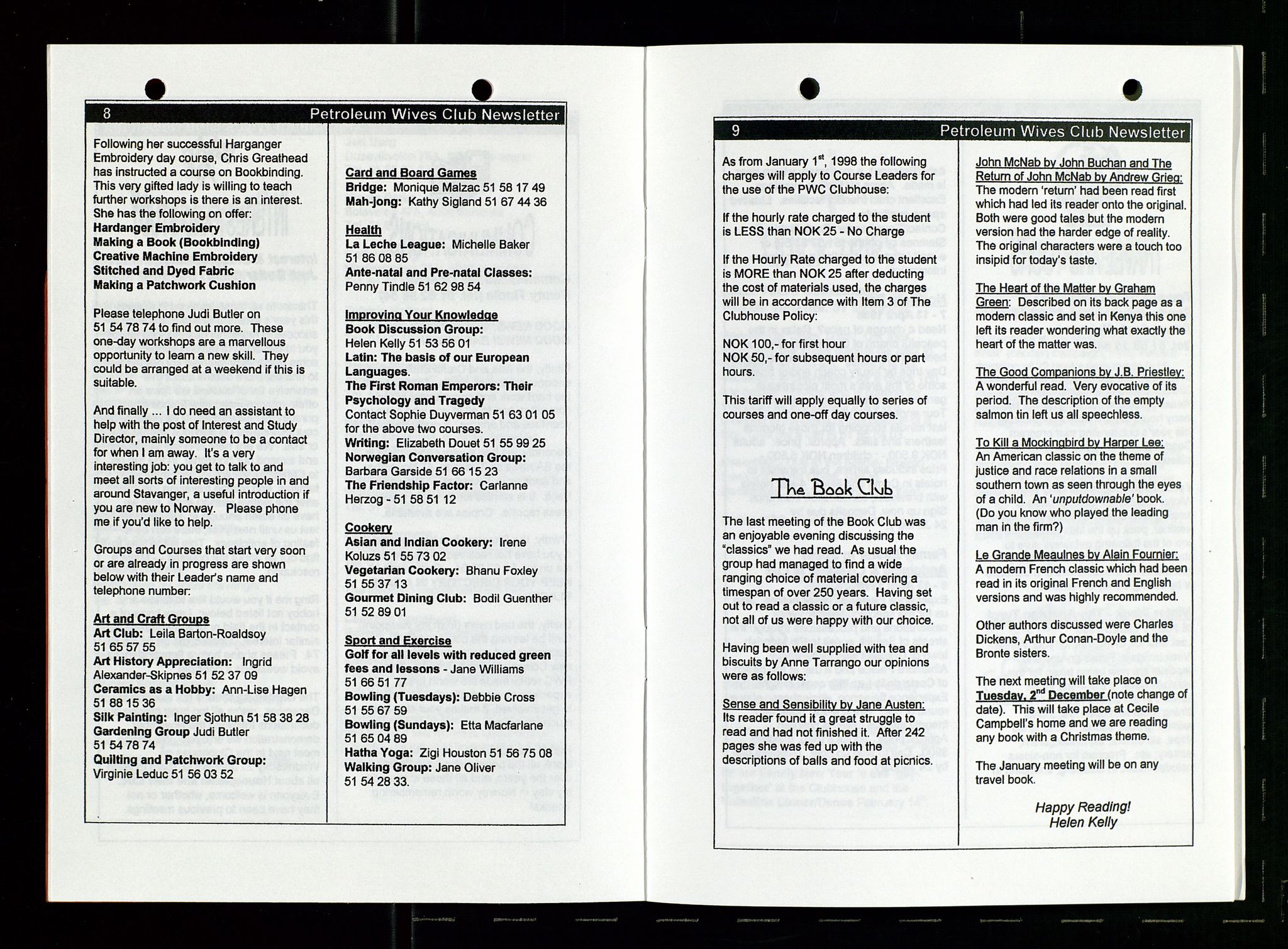 PA 1547 - Petroleum Wives Club, AV/SAST-A-101974/X/Xa/L0004: Newsletter, 1995-1997
