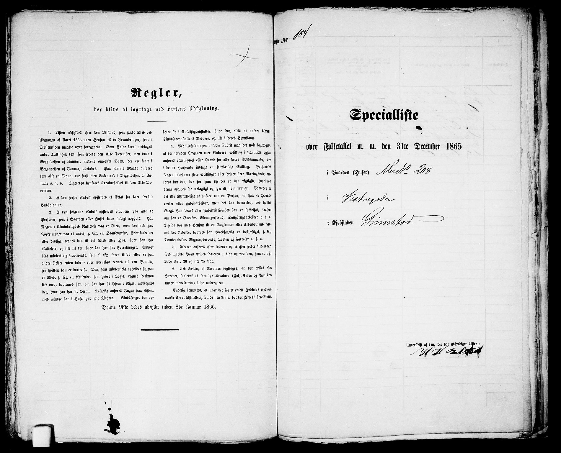 RA, 1865 census for Fjære/Grimstad, 1865, p. 374