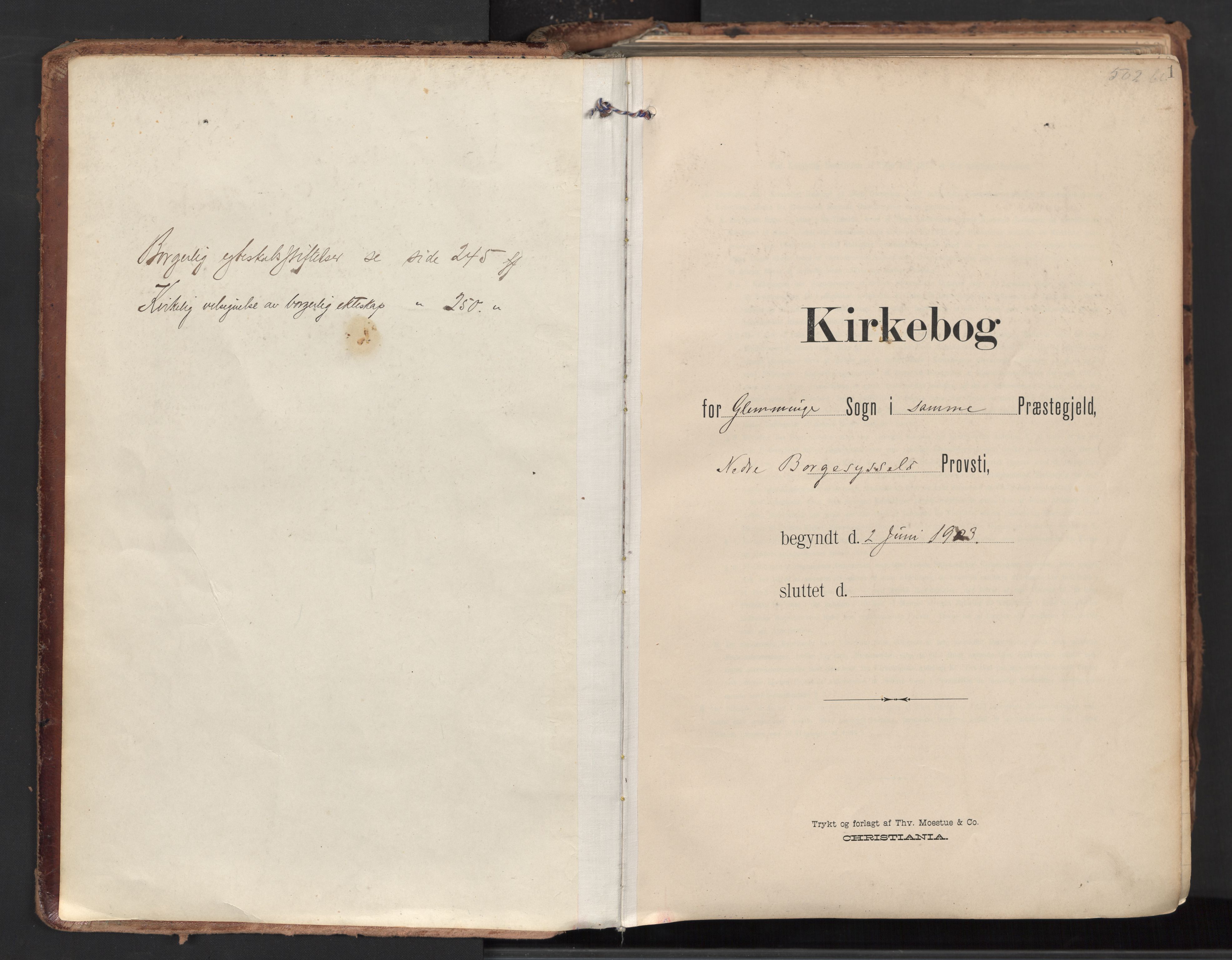 Glemmen prestekontor Kirkebøker, SAO/A-10908/F/Fa/L0016: Parish register (official) no. 16, 1903-1937, p. 1