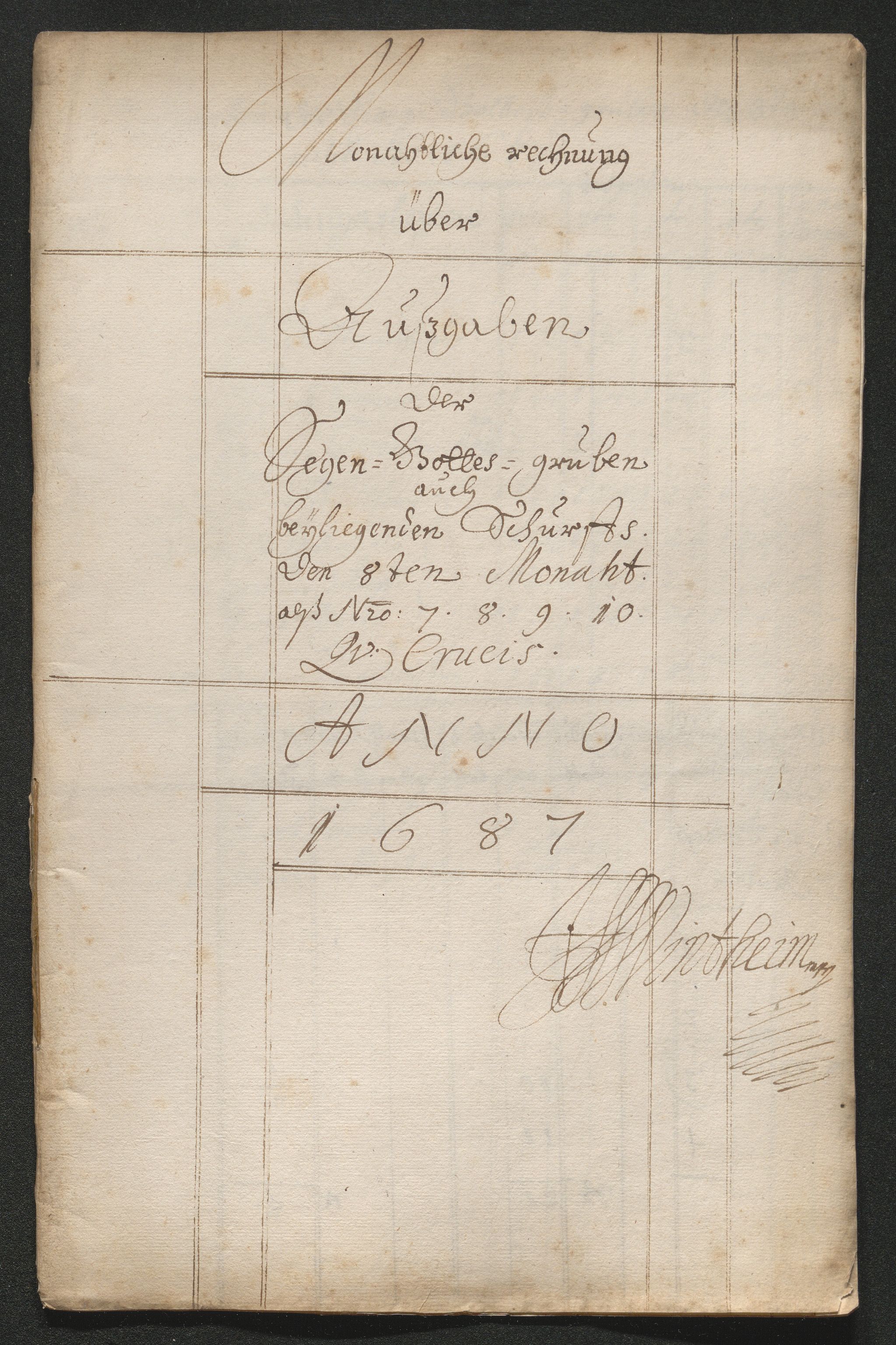 Kongsberg Sølvverk 1623-1816, SAKO/EA-3135/001/D/Dc/Dcd/L0063: Utgiftsregnskap for gruver m.m. , 1687, p. 297