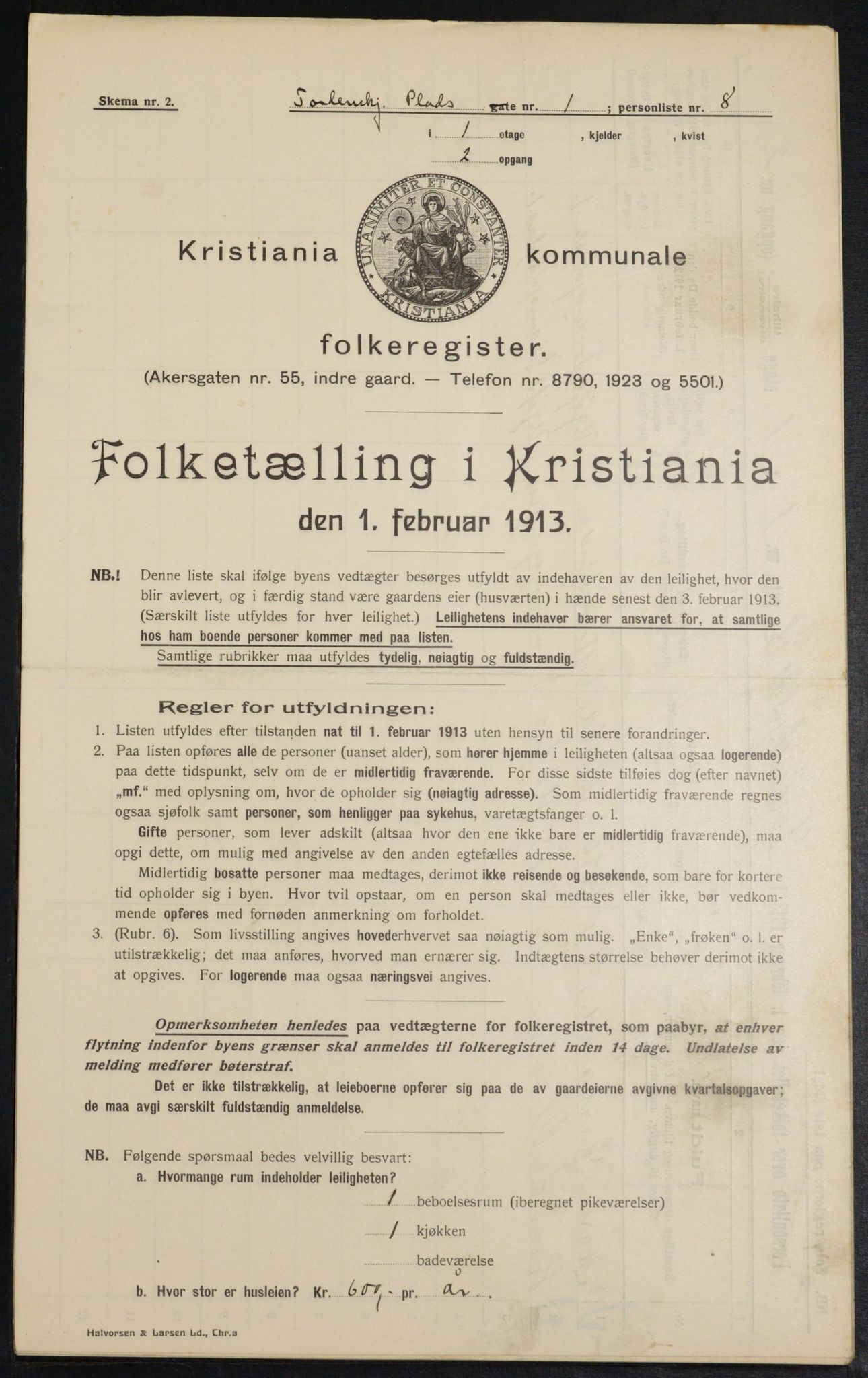 OBA, Municipal Census 1913 for Kristiania, 1913, p. 113830