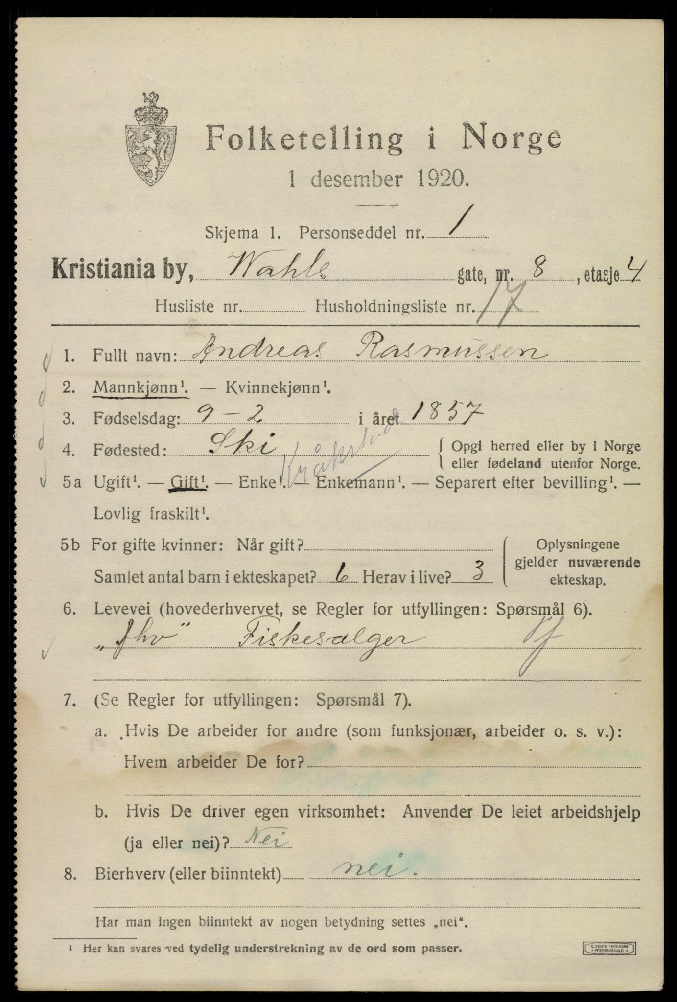 SAO, 1920 census for Kristiania, 1920, p. 627513