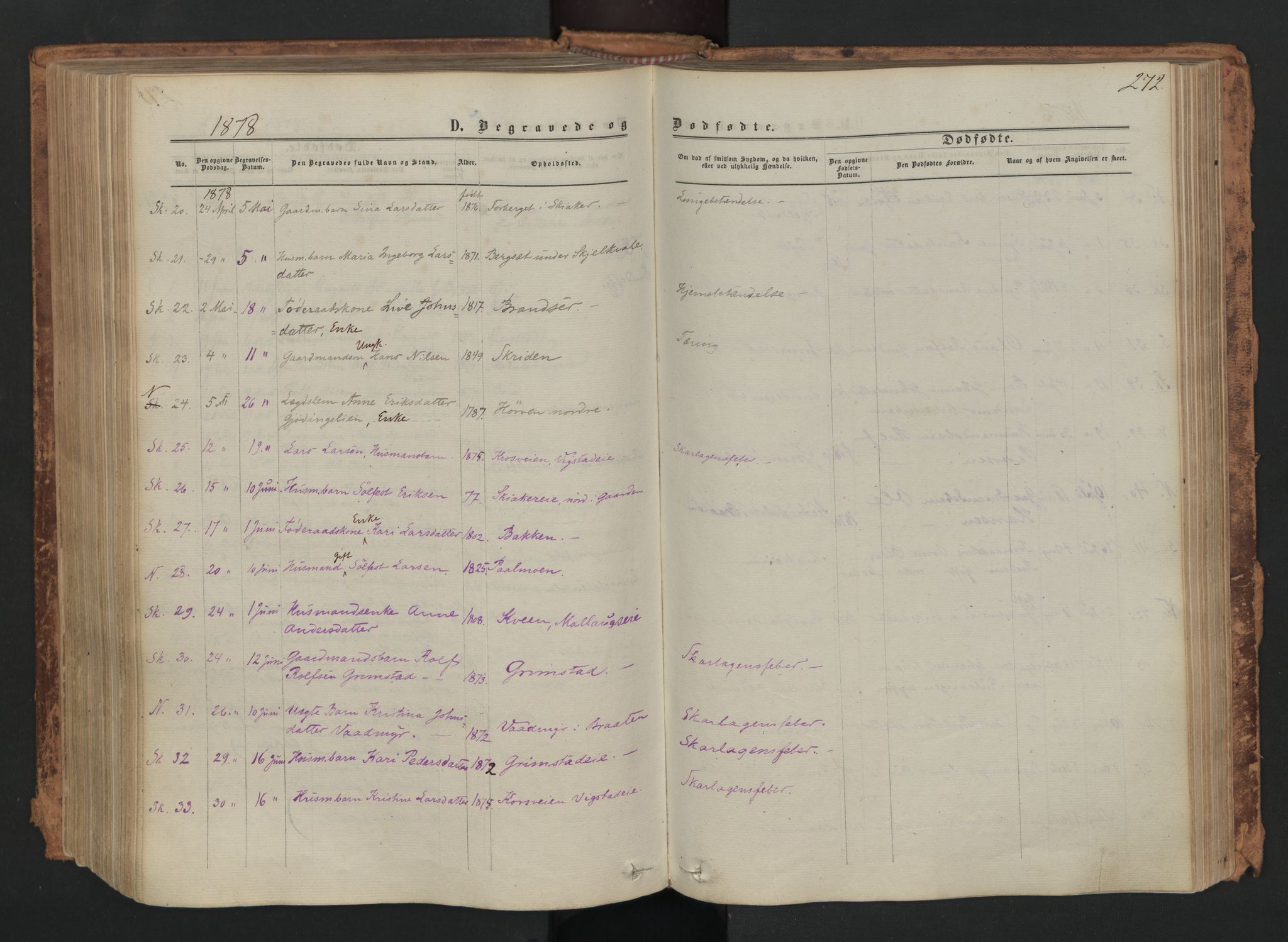 Skjåk prestekontor, AV/SAH-PREST-072/H/Ha/Haa/L0001: Parish register (official) no. 1, 1863-1879, p. 272