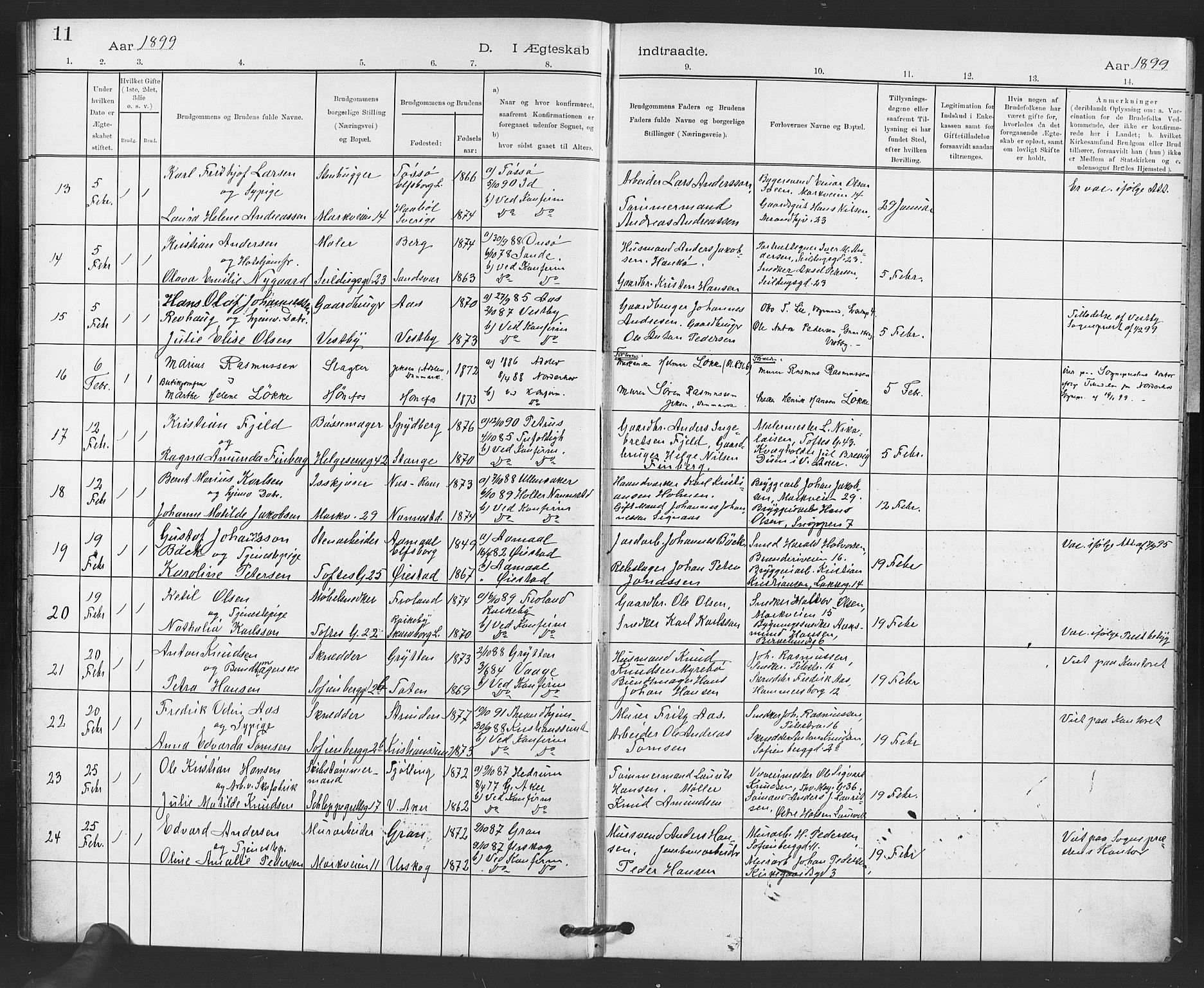 Paulus prestekontor Kirkebøker, SAO/A-10871/F/Fa/L0010: Parish register (official) no. 10, 1898-1906, p. 11