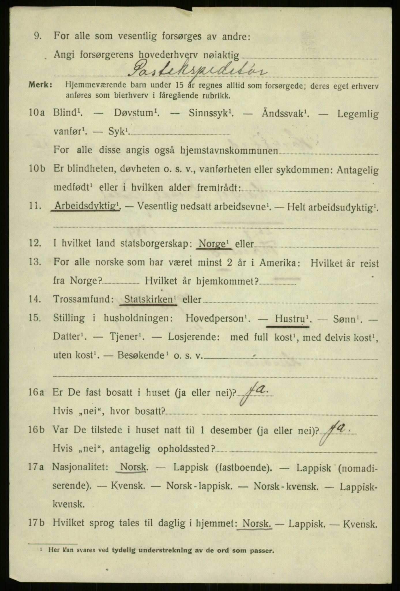 SATØ, 1920 census for Harstad, 1920, p. 5157