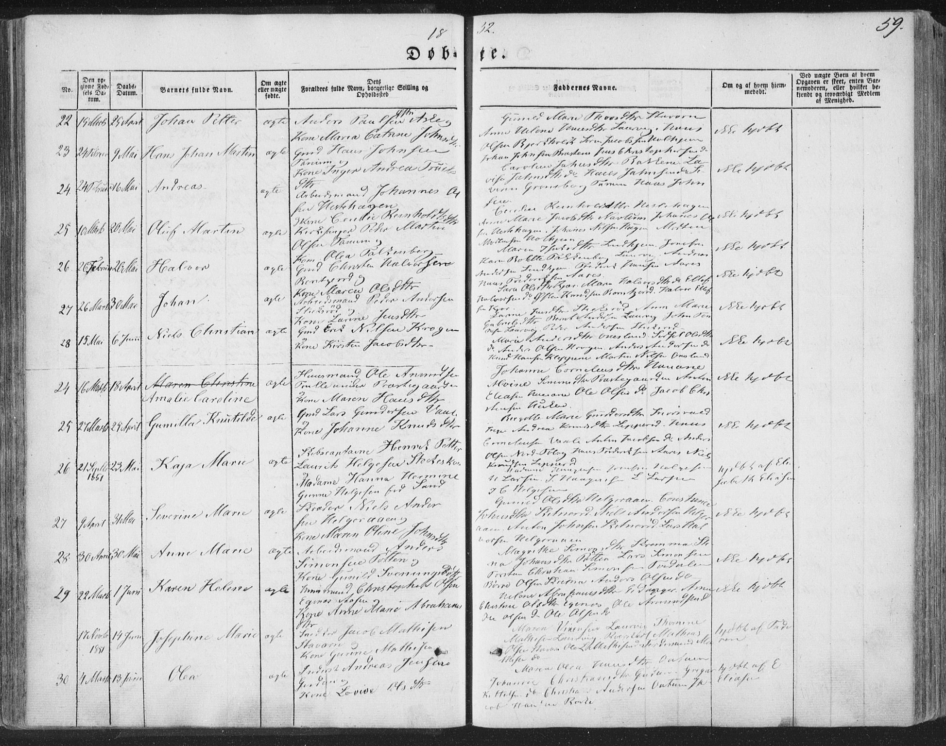 Brunlanes kirkebøker, AV/SAKO-A-342/F/Fa/L0004: Parish register (official) no. I 4, 1846-1862, p. 59