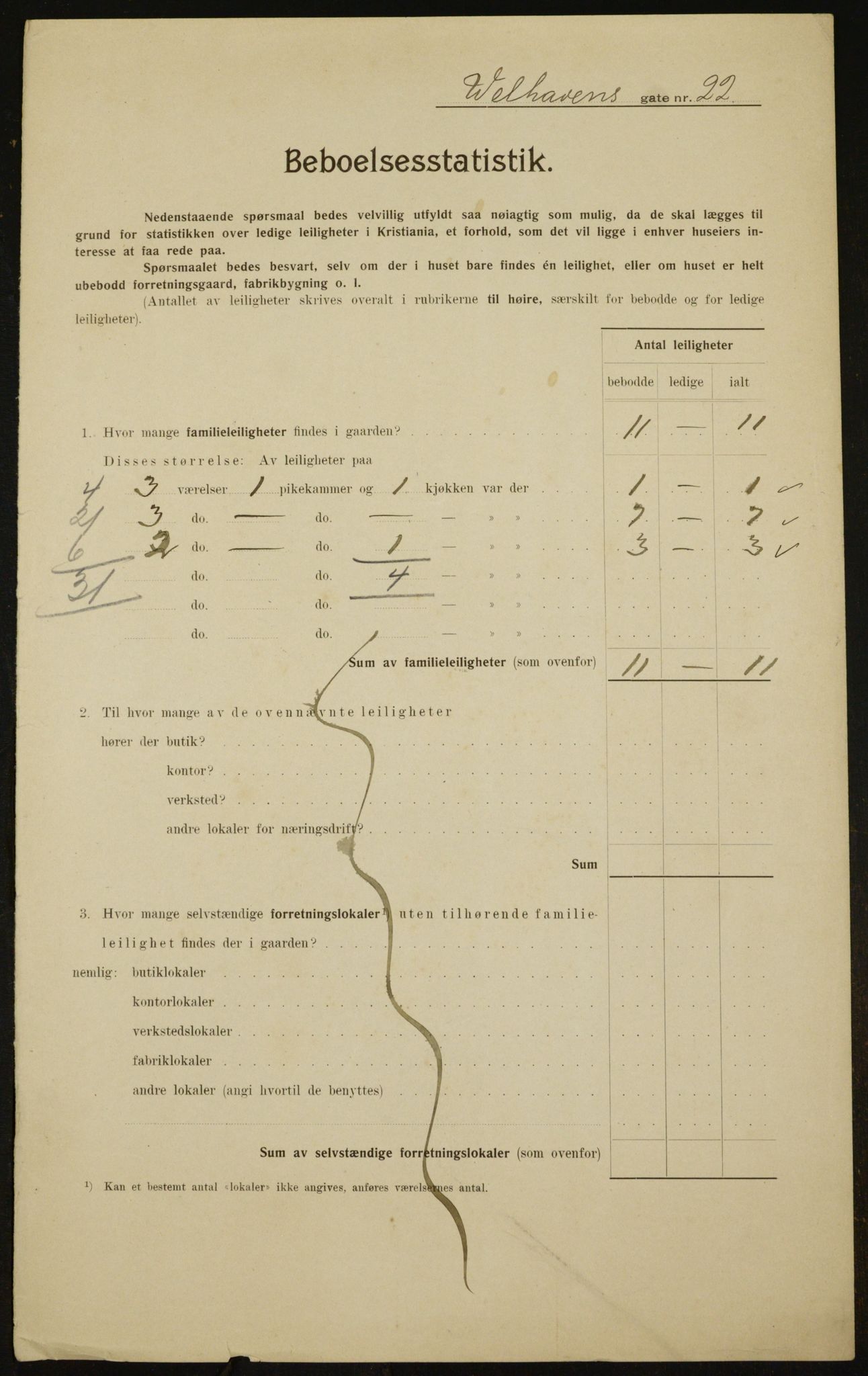 OBA, Municipal Census 1910 for Kristiania, 1910, p. 121153