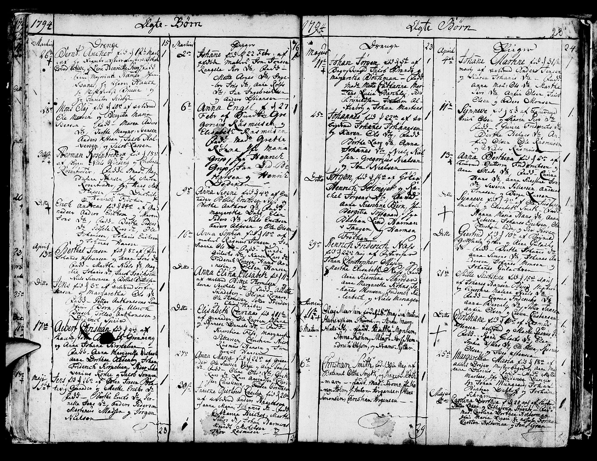 Korskirken sokneprestembete, SAB/A-76101/H/Haa/L0006: Parish register (official) no. A 6, 1790-1820, p. 23