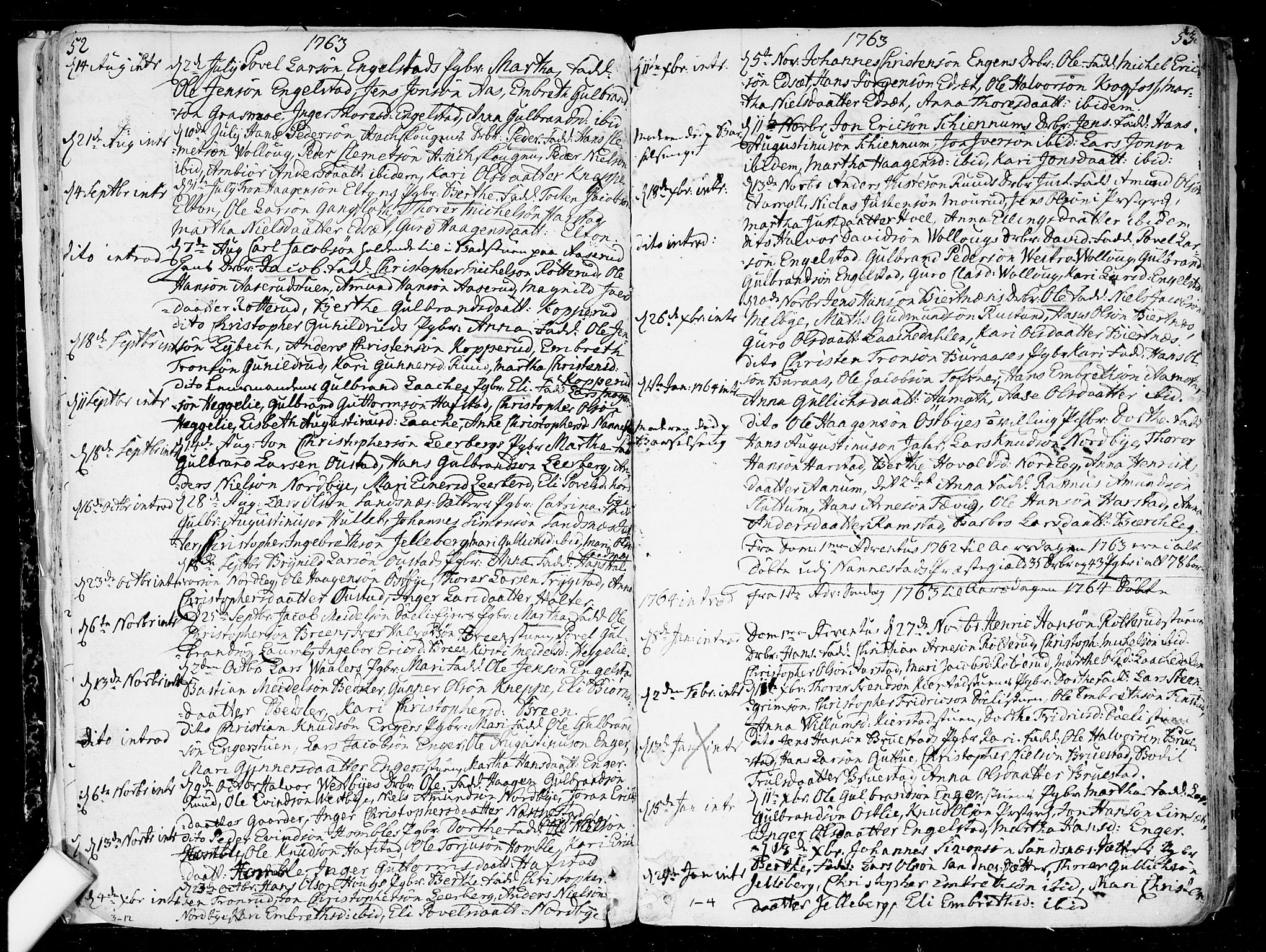Nannestad prestekontor Kirkebøker, SAO/A-10414a/F/Fa/L0007: Parish register (official) no. I 7, 1754-1791, p. 52-53