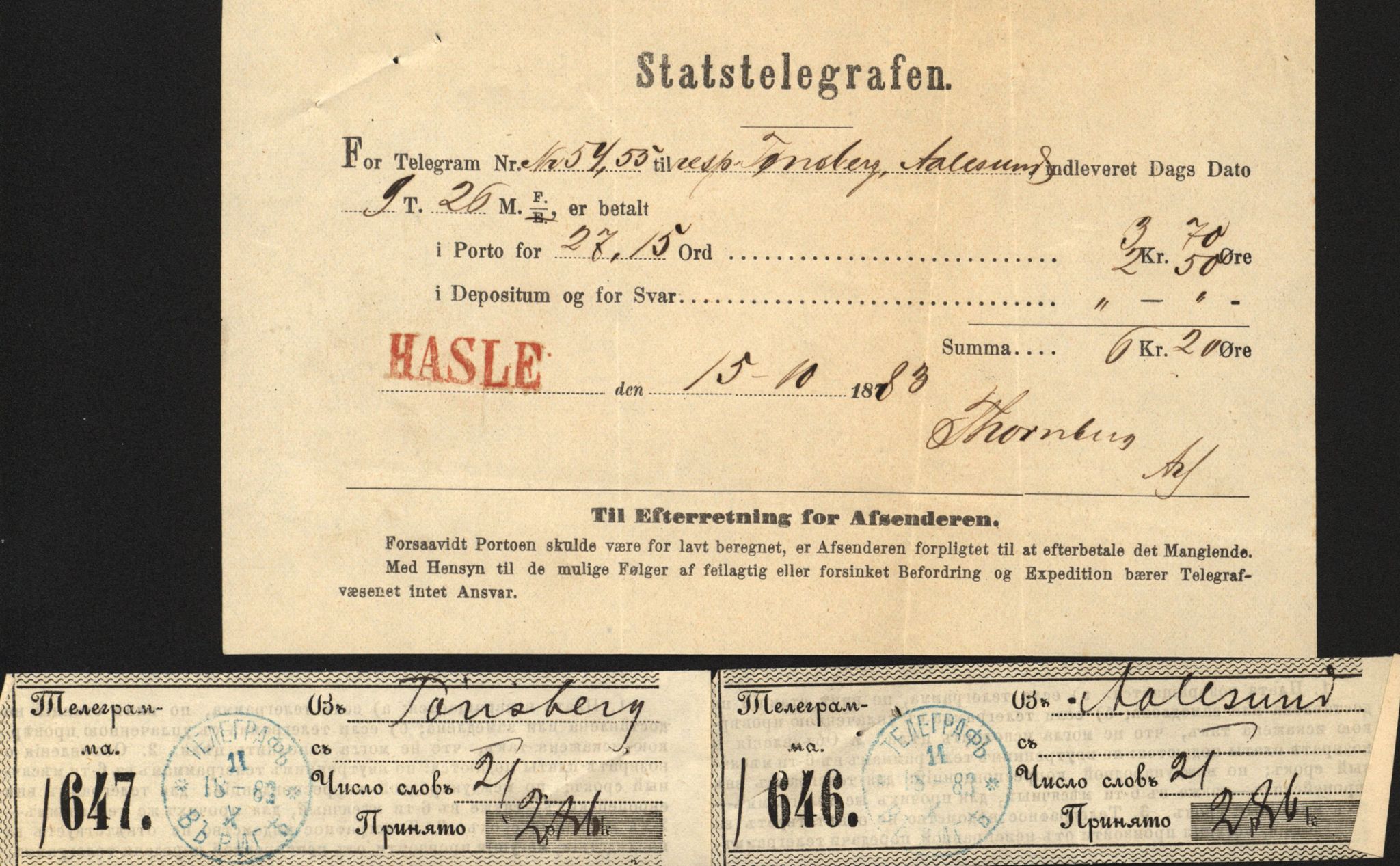 Pa 63 - Østlandske skibsassuranceforening, VEMU/A-1079/G/Ga/L0016/0003: Havaridokumenter / Triton, Bervadors Held, Anastasia, Amicitia, 1883, p. 7