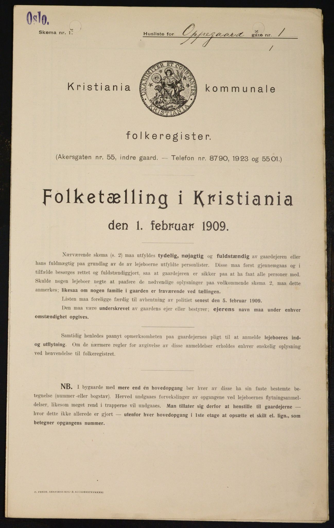 OBA, Municipal Census 1909 for Kristiania, 1909, p. 68559