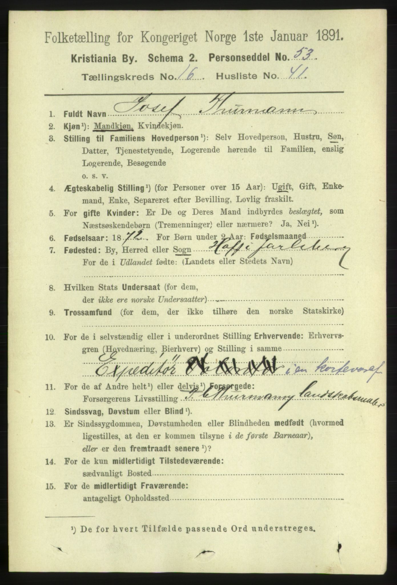 RA, 1891 census for 0301 Kristiania, 1891, p. 8041