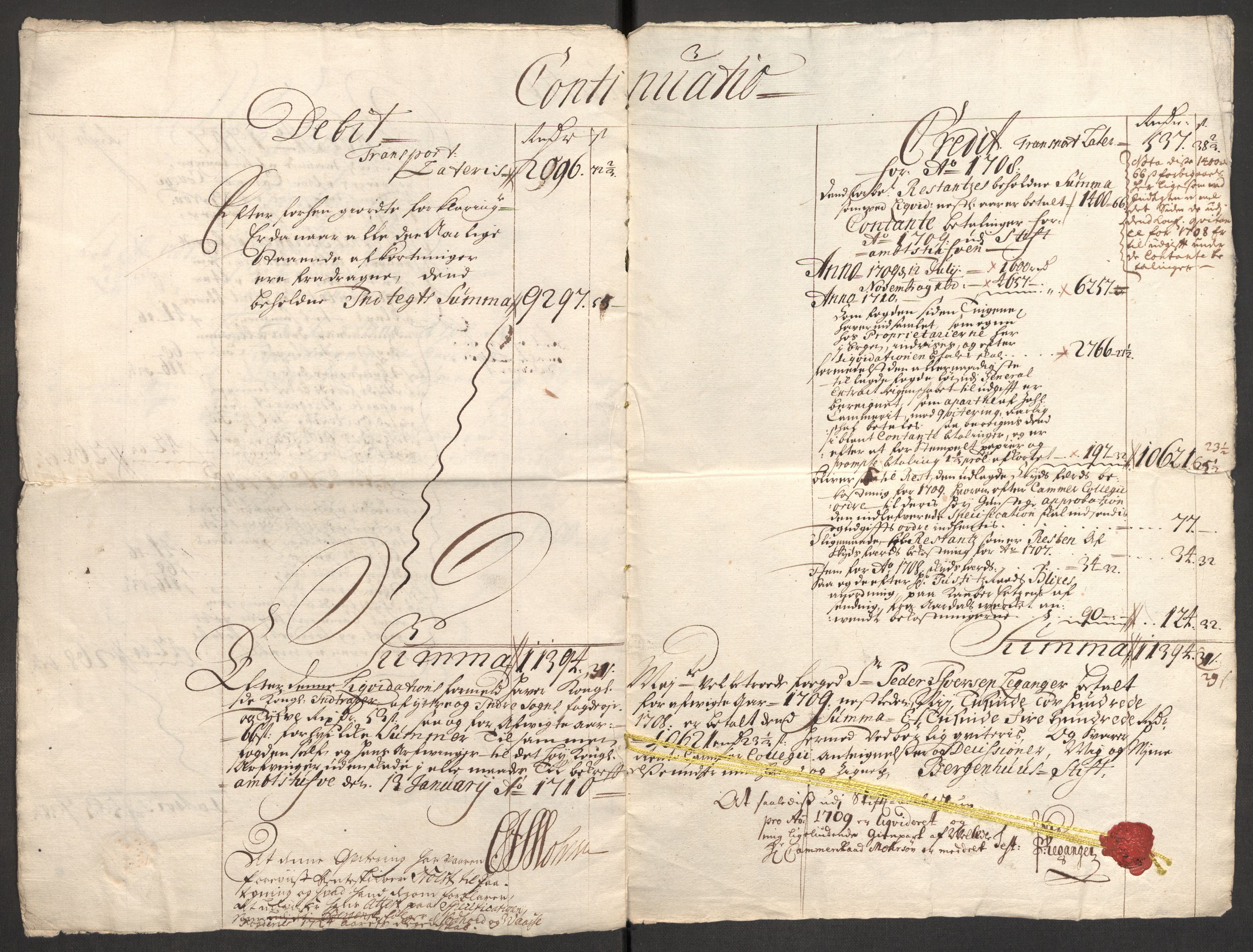 Rentekammeret inntil 1814, Reviderte regnskaper, Fogderegnskap, AV/RA-EA-4092/R52/L3316: Fogderegnskap Sogn, 1709-1710, p. 195