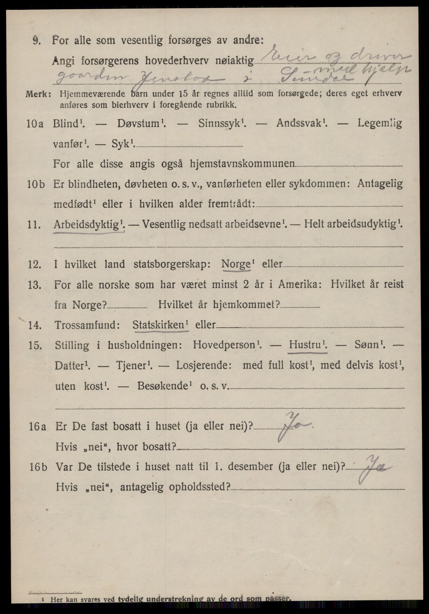 SAT, 1920 census for Sunndal, 1920, p. 4551