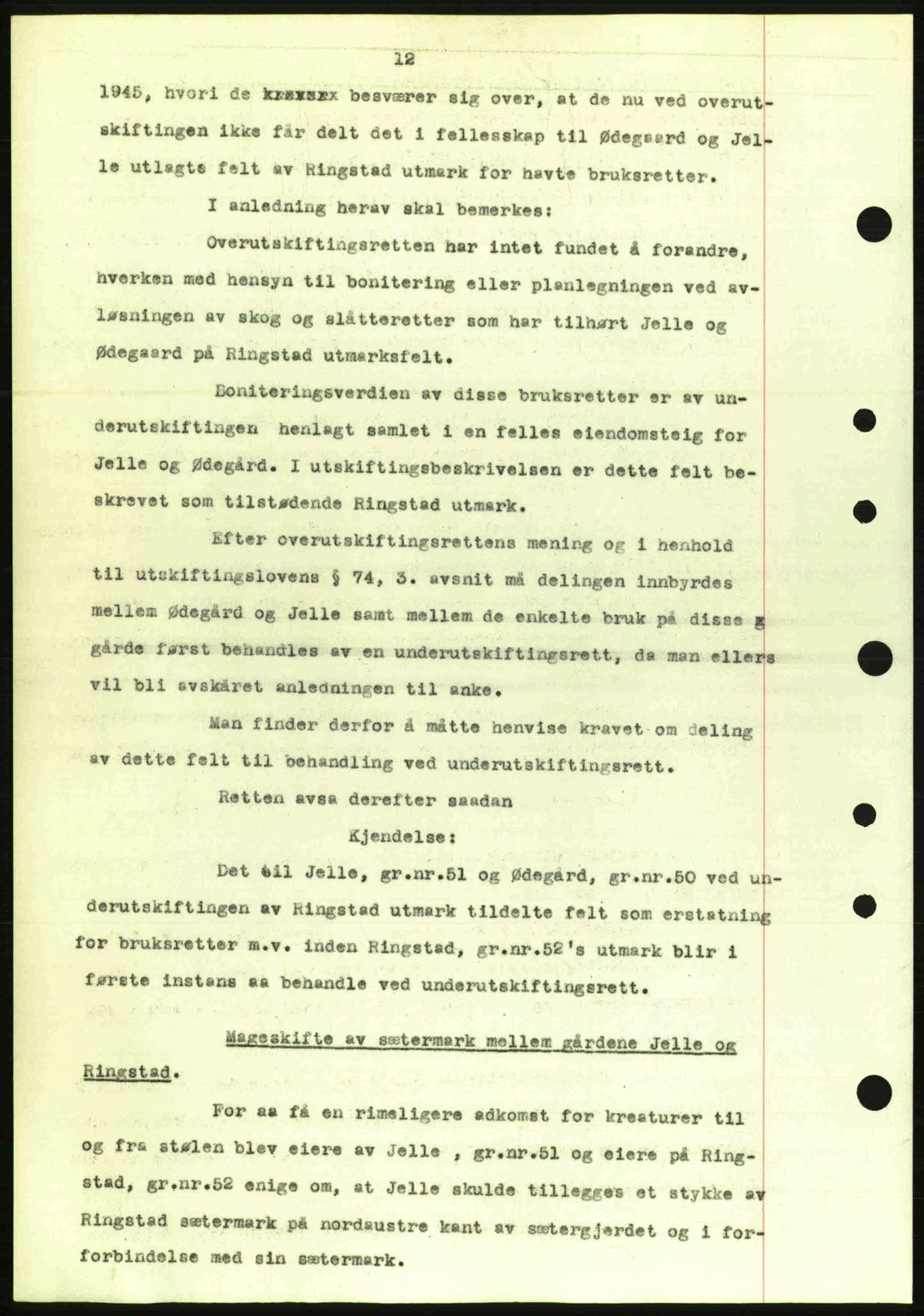 Nordre Sunnmøre sorenskriveri, AV/SAT-A-0006/1/2/2C/2Ca: Mortgage book no. A20a, 1945-1945, Diary no: : 1109/1945