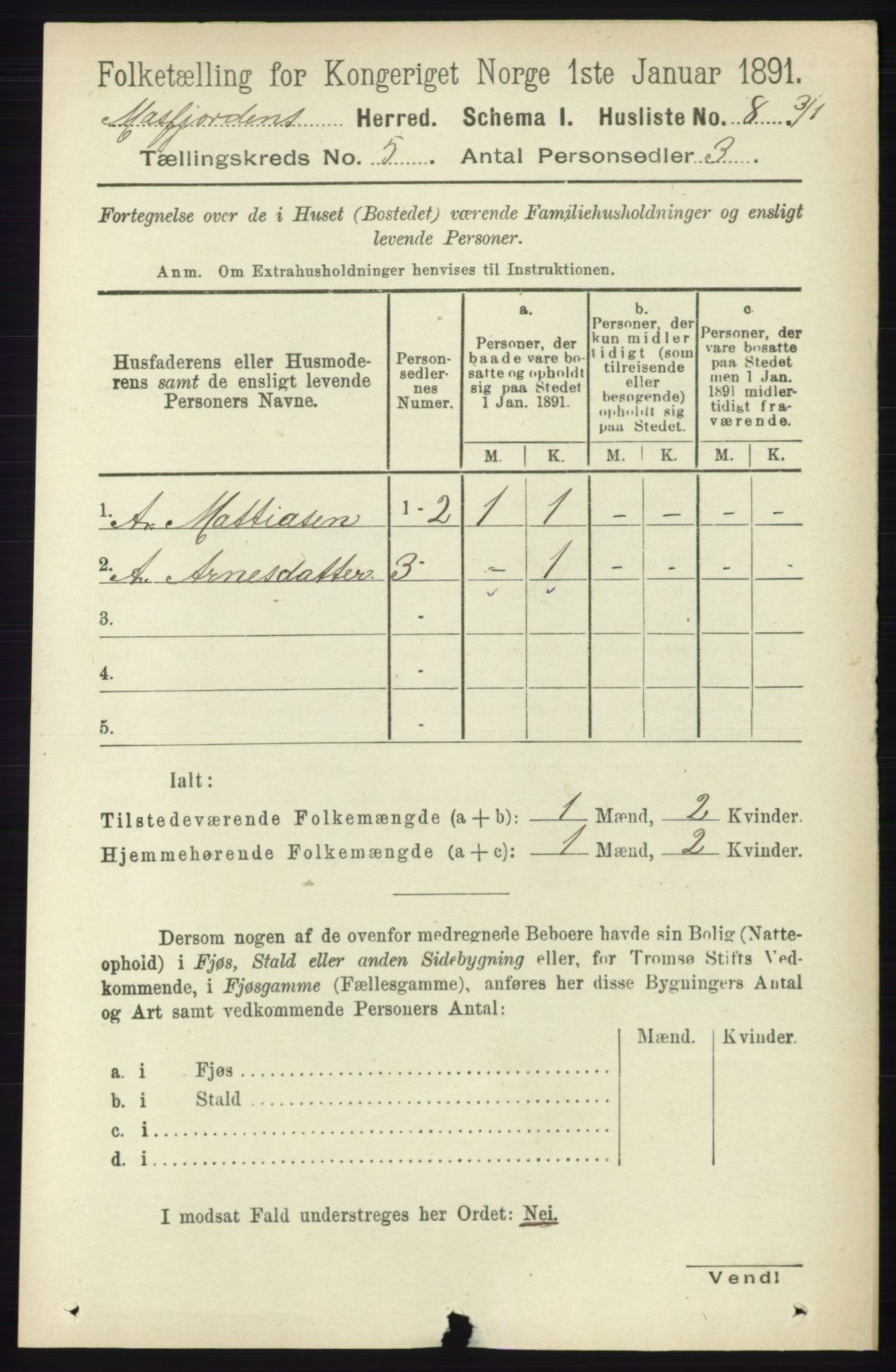 RA, 1891 census for 1266 Masfjorden, 1891, p. 850