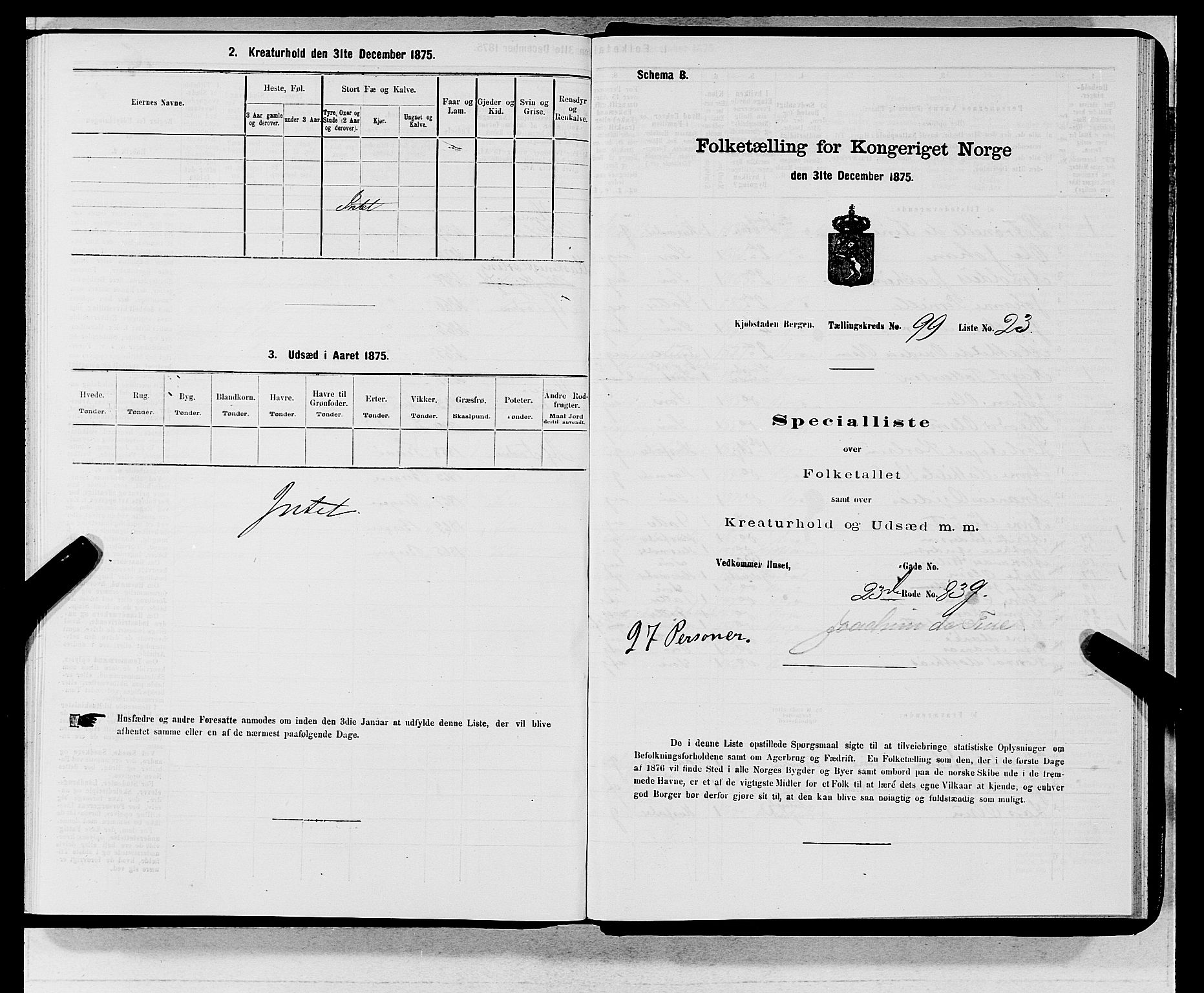 SAB, 1875 census for 1301 Bergen, 1875, p. 5389