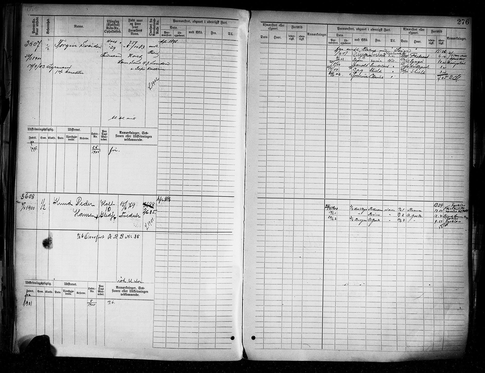 Tvedestrand mønstringskrets, AV/SAK-2031-0011/F/Fb/L0005: Hovedrulle A nr 3057-3817, R-6, 1890-1920, p. 282