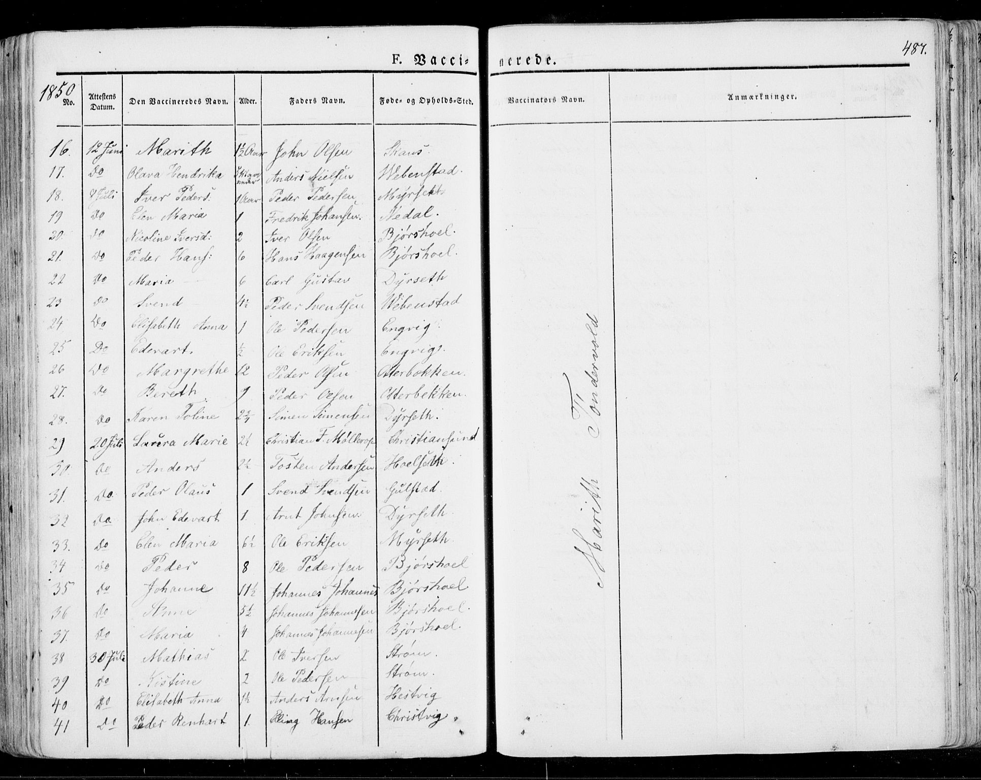 Ministerialprotokoller, klokkerbøker og fødselsregistre - Møre og Romsdal, AV/SAT-A-1454/568/L0803: Parish register (official) no. 568A10, 1830-1853, p. 487