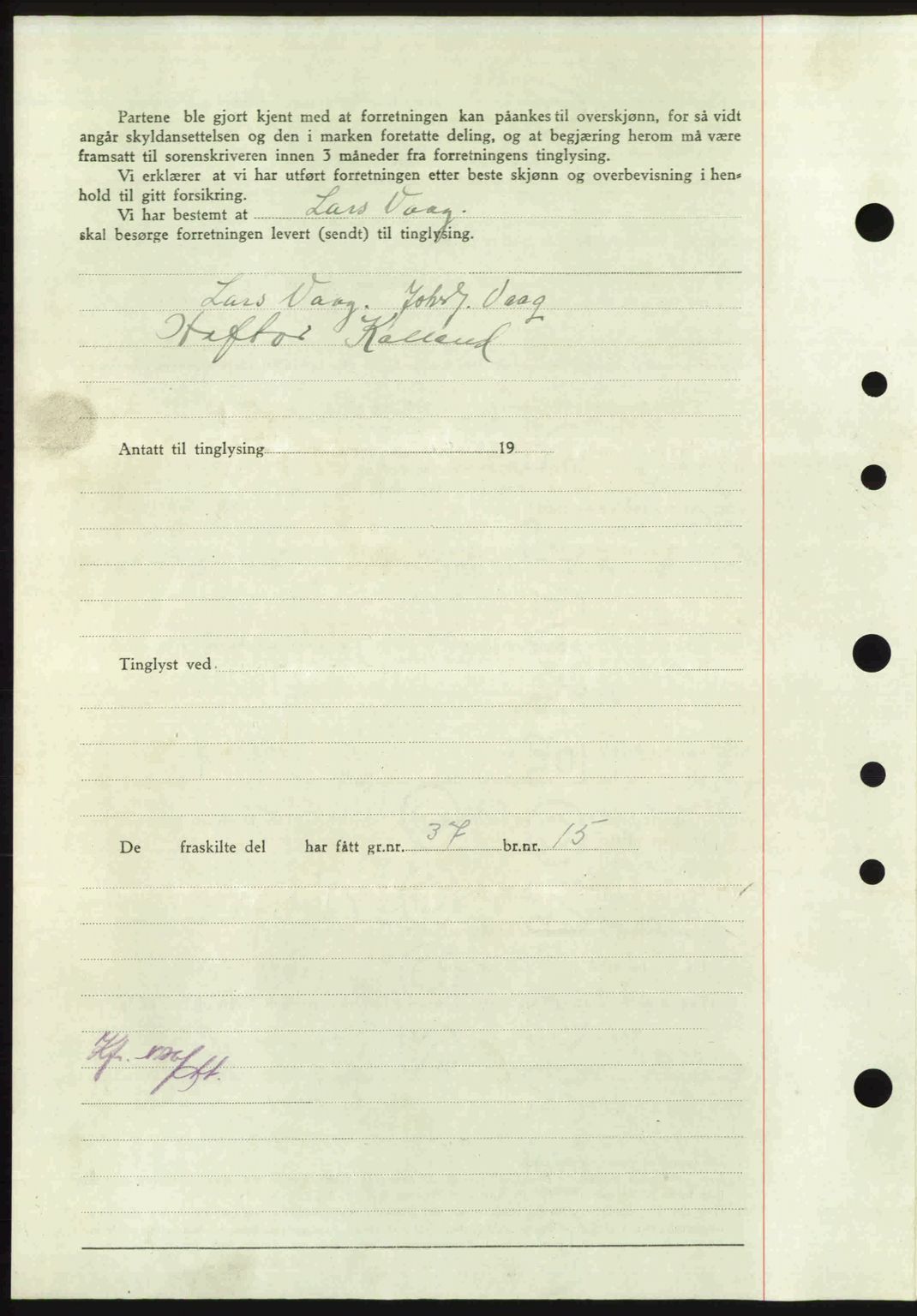 Nordmøre sorenskriveri, AV/SAT-A-4132/1/2/2Ca: Mortgage book no. A103, 1946-1947, Diary no: : 2192/1946