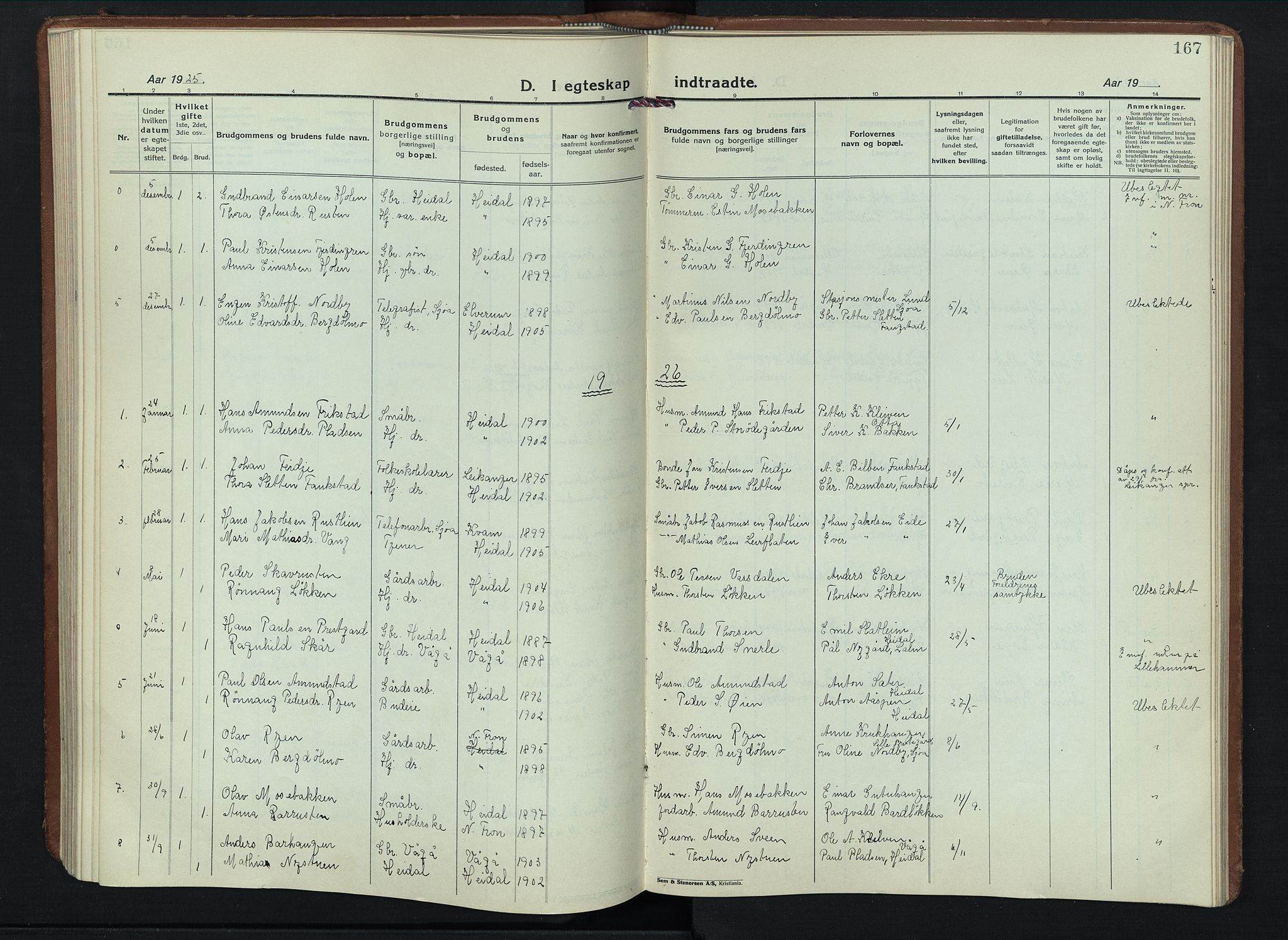 Sel prestekontor, AV/SAH-PREST-074/H/Ha/Hab/L0006: Parish register (copy) no. 6, 1923-1953, p. 167