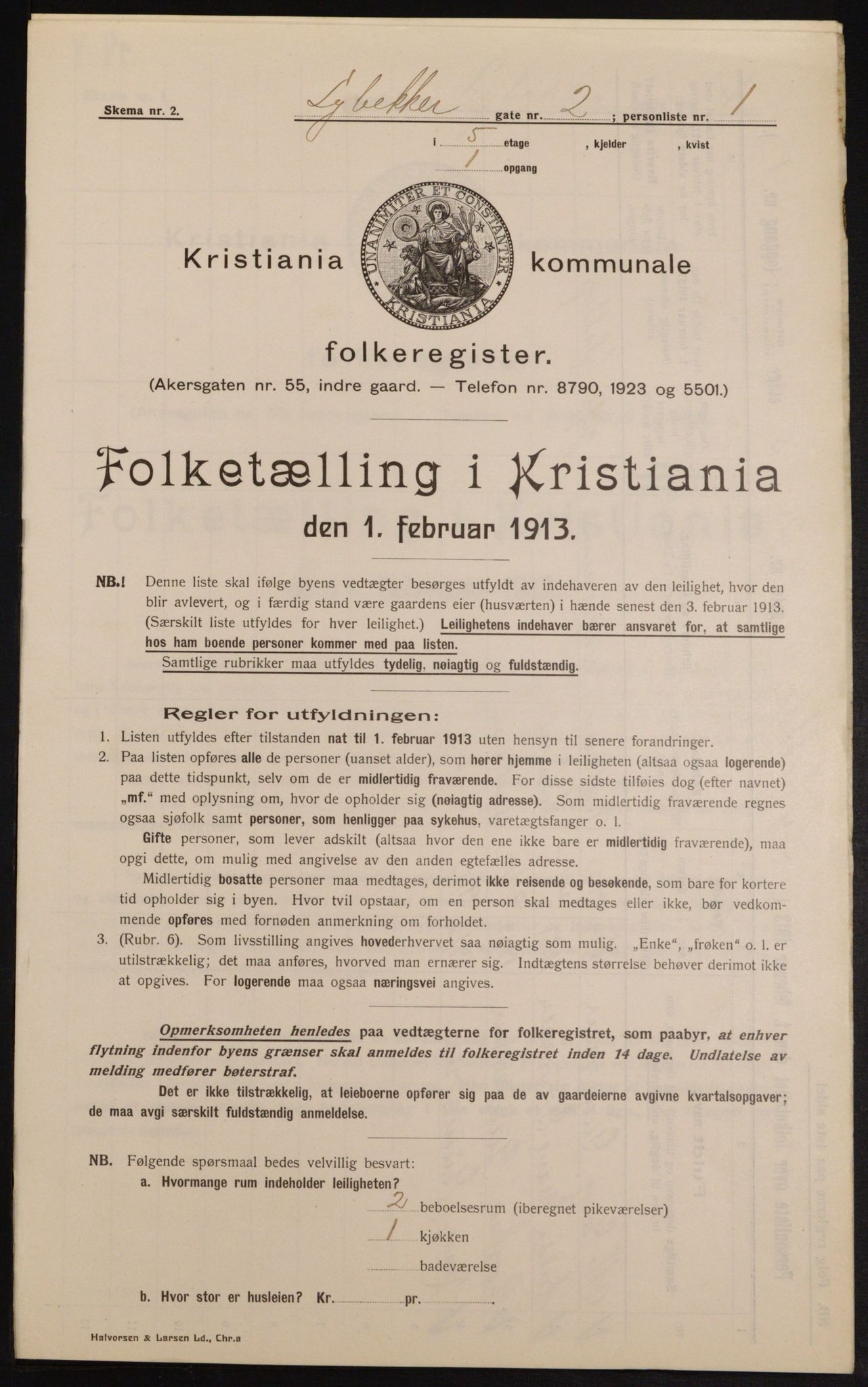 OBA, Municipal Census 1913 for Kristiania, 1913, p. 58220