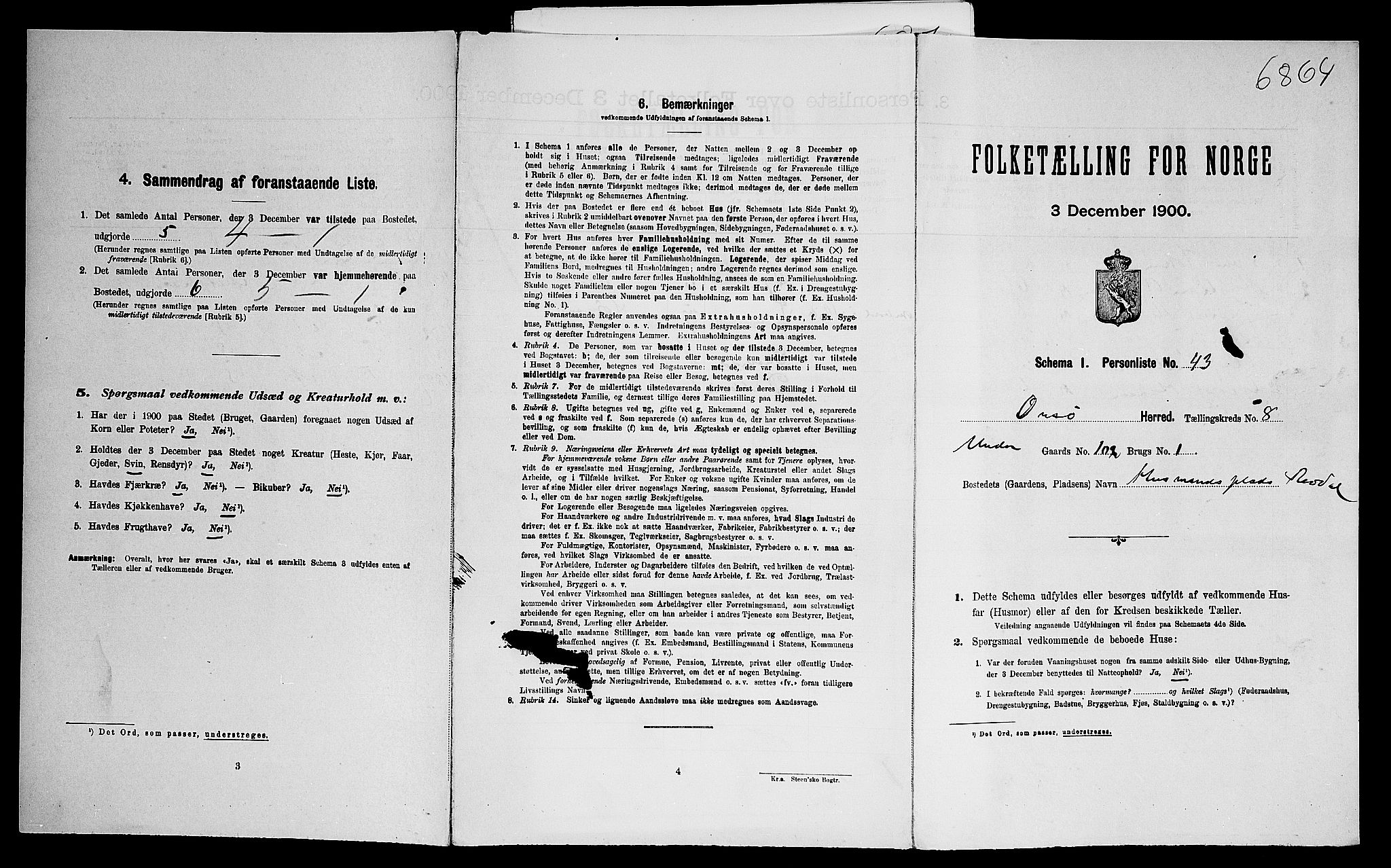 SAO, 1900 census for Onsøy, 1900, p. 1735