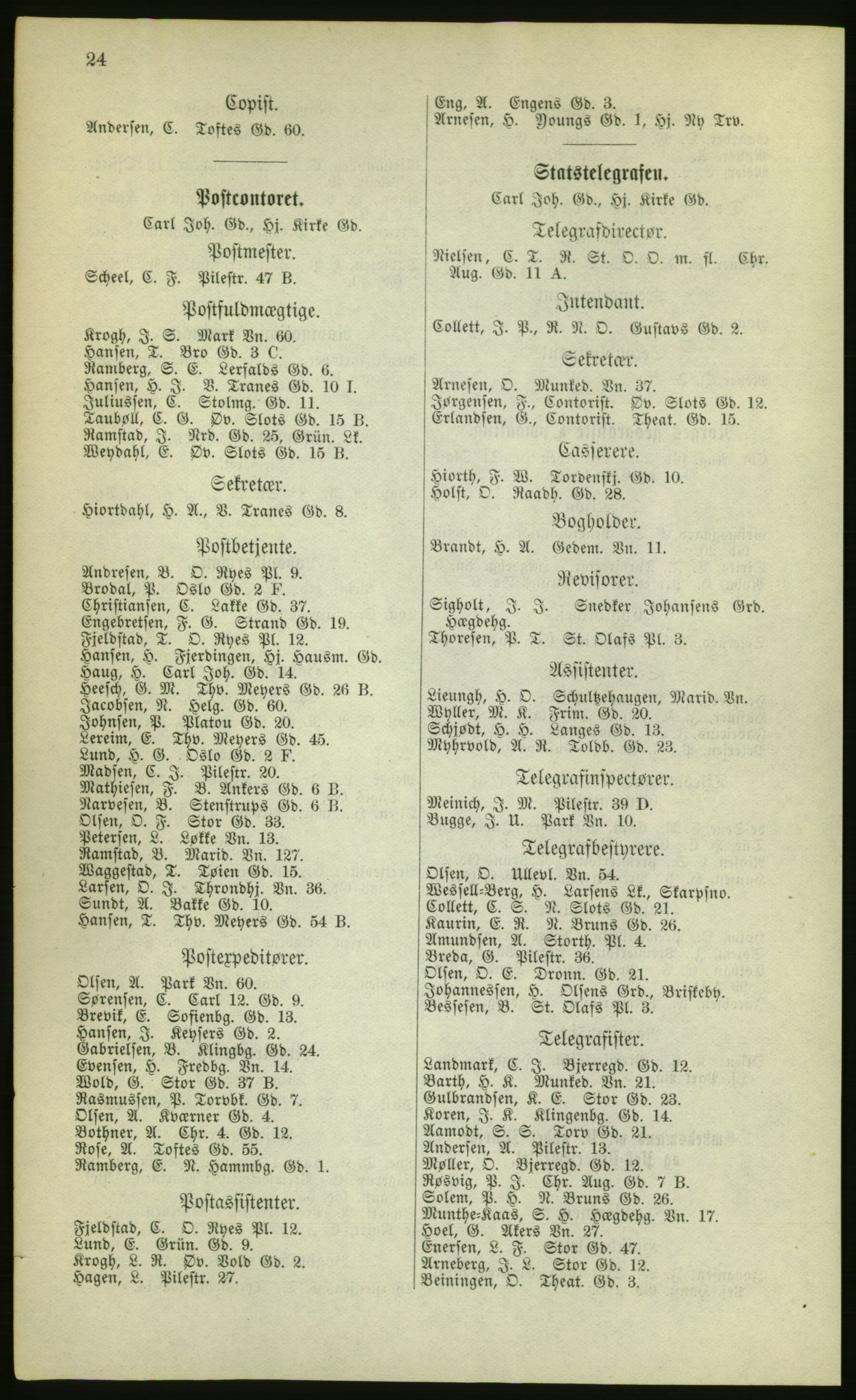 Kristiania/Oslo adressebok, PUBL/-, 1880, p. 24