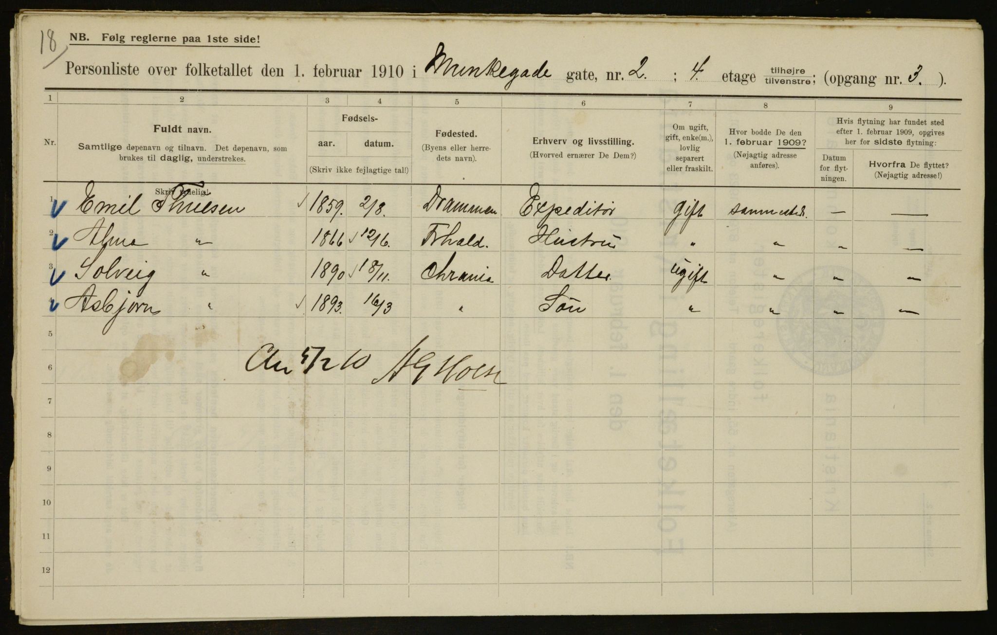 OBA, Municipal Census 1910 for Kristiania, 1910, p. 65622