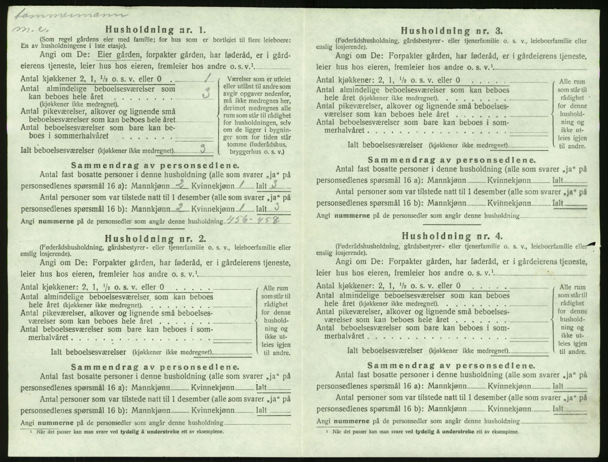 SAK, 1920 census for Stokken, 1920, p. 215