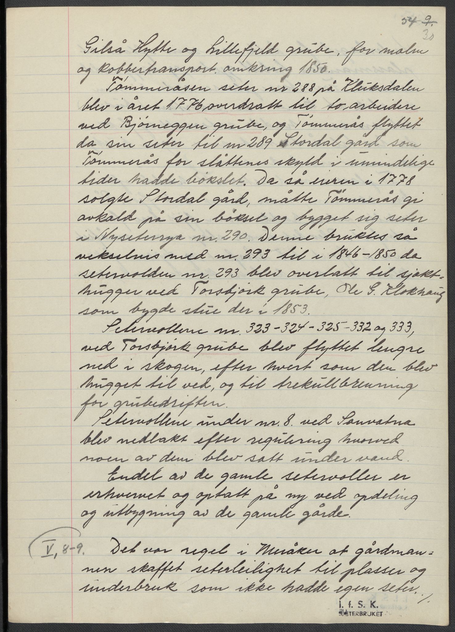 Instituttet for sammenlignende kulturforskning, AV/RA-PA-0424/F/Fc/L0015/0001: Eske B15: / Nord-Trøndelag (perm XLII), 1933-1938, p. 30