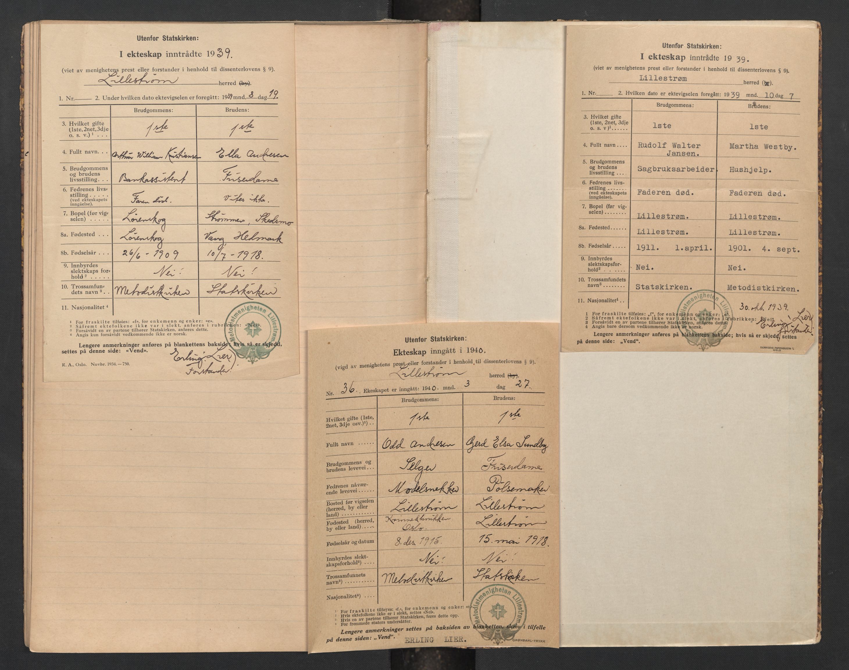 Skedsmo lensmannskontor, AV/SAO-A-10089/O/Oa/L0013: Dissenter register no. 13, 1915-1981