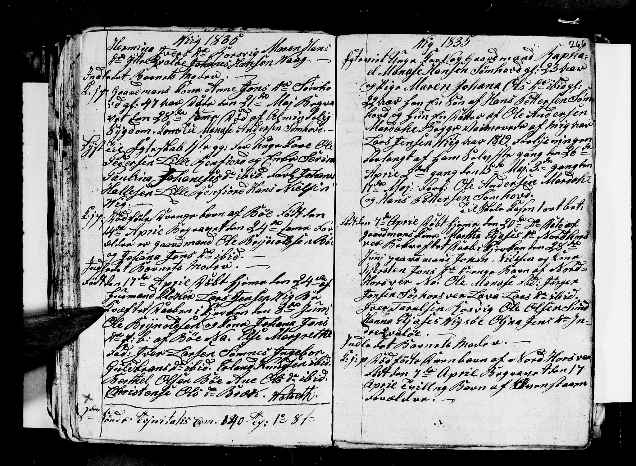 Ministerialprotokoller, klokkerbøker og fødselsregistre - Nordland, AV/SAT-A-1459/812/L0185: Parish register (copy) no. 812C03, 1815-1837, p. 266