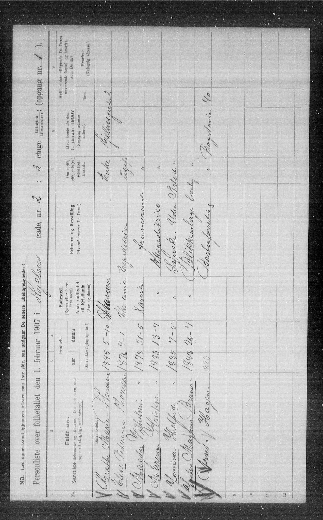 OBA, Municipal Census 1907 for Kristiania, 1907, p. 20636