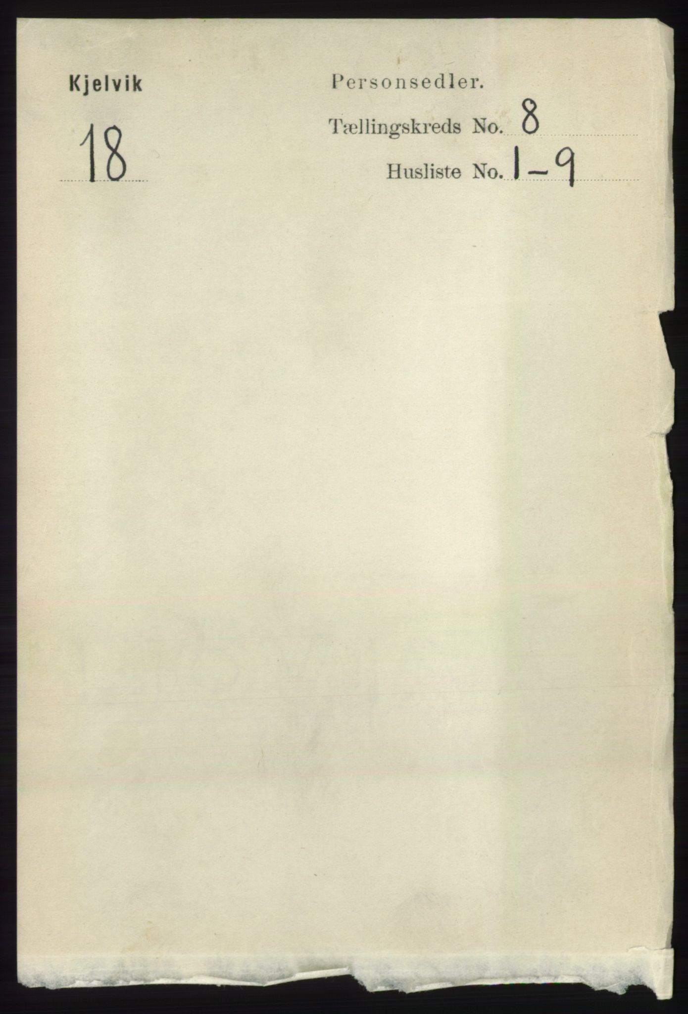 RA, 1891 census for 2019 Kjelvik, 1891, p. 1174