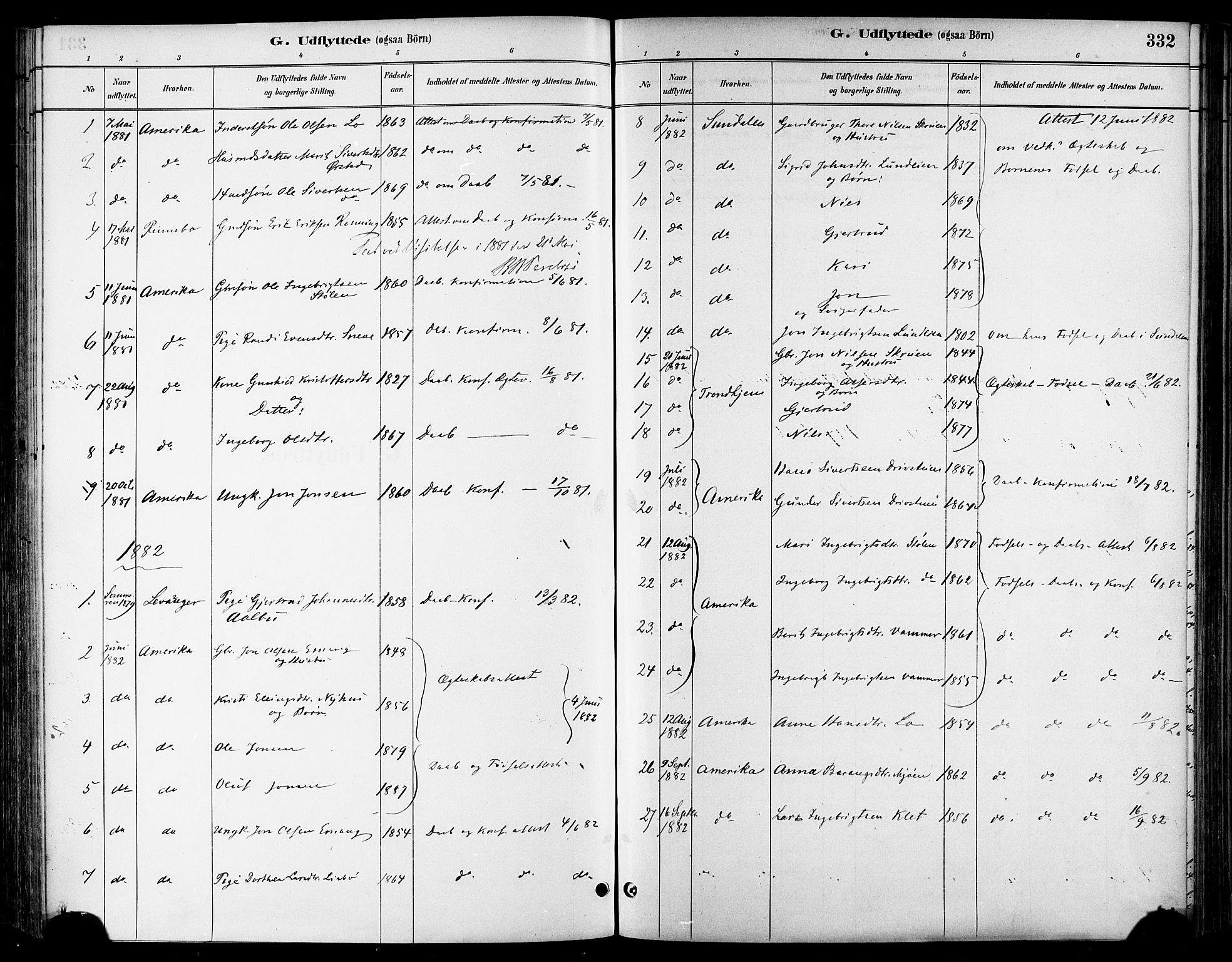 Ministerialprotokoller, klokkerbøker og fødselsregistre - Sør-Trøndelag, SAT/A-1456/678/L0901: Parish register (official) no. 678A10, 1881-1894, p. 332