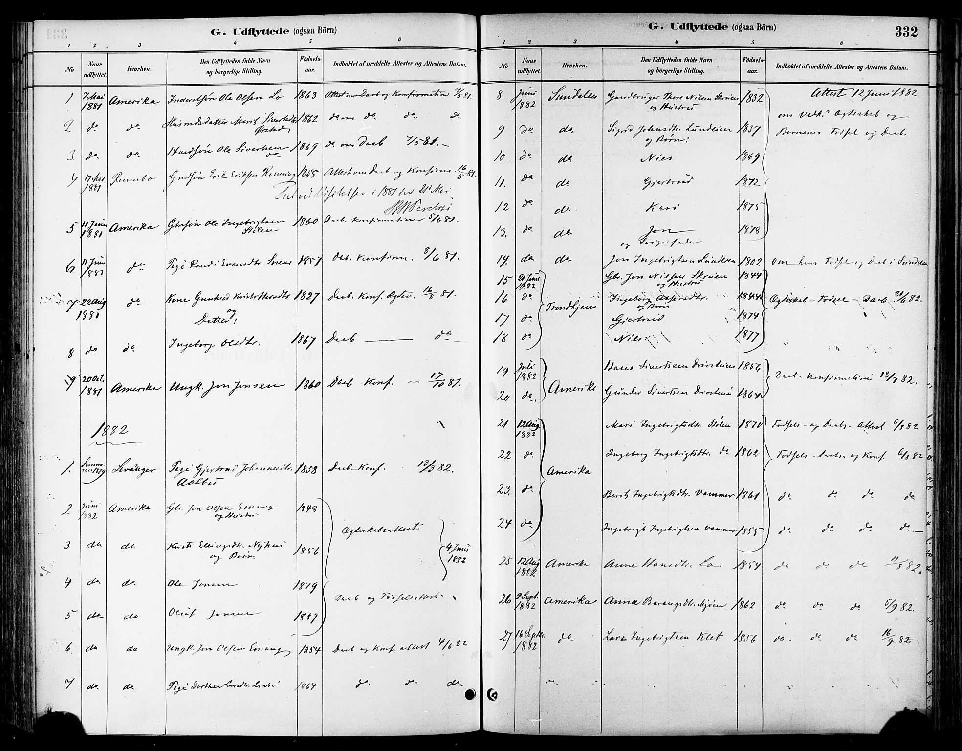 Ministerialprotokoller, klokkerbøker og fødselsregistre - Sør-Trøndelag, AV/SAT-A-1456/678/L0901: Parish register (official) no. 678A10, 1881-1894, p. 332