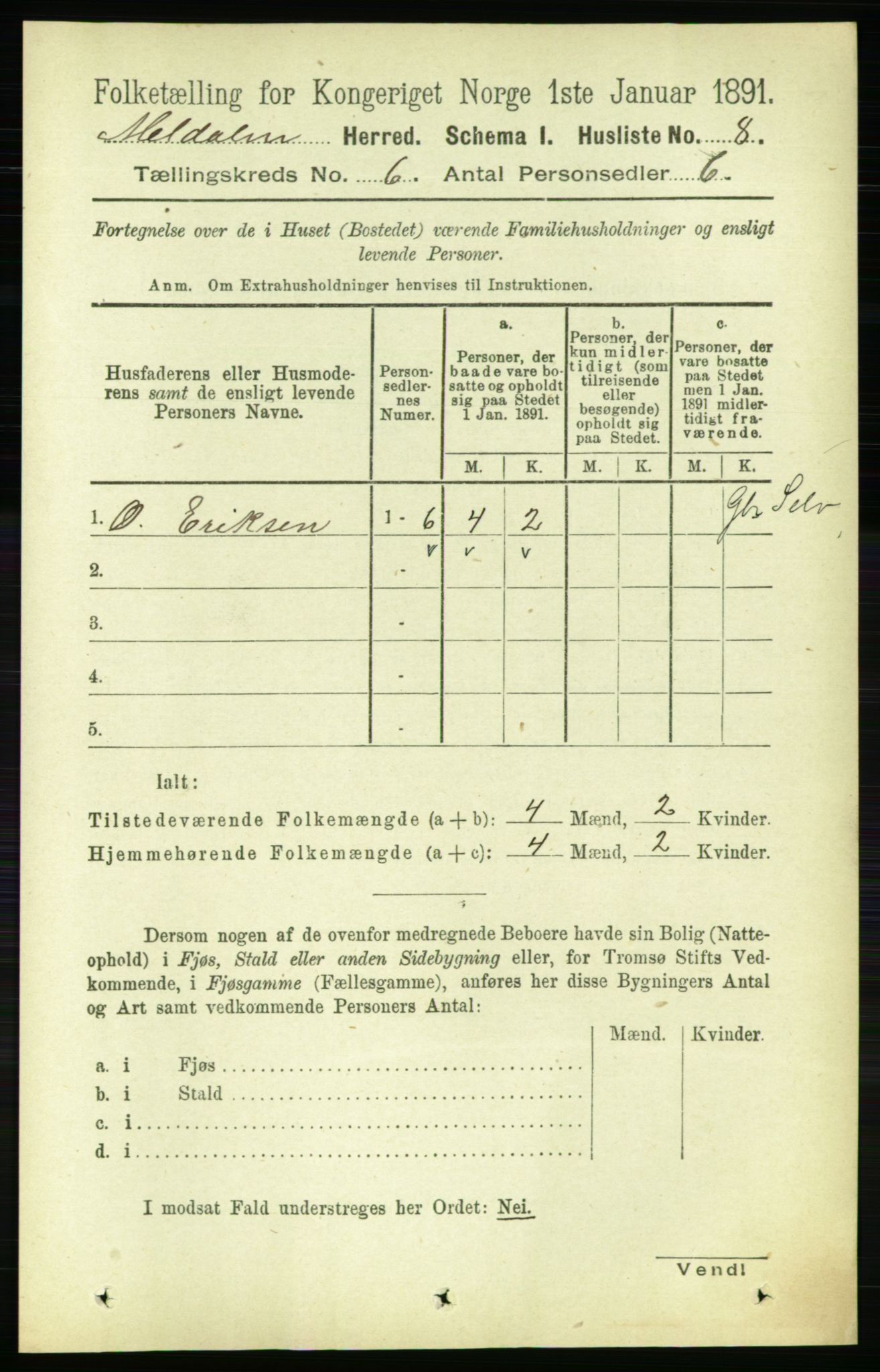 RA, 1891 census for 1636 Meldal, 1891, p. 2796