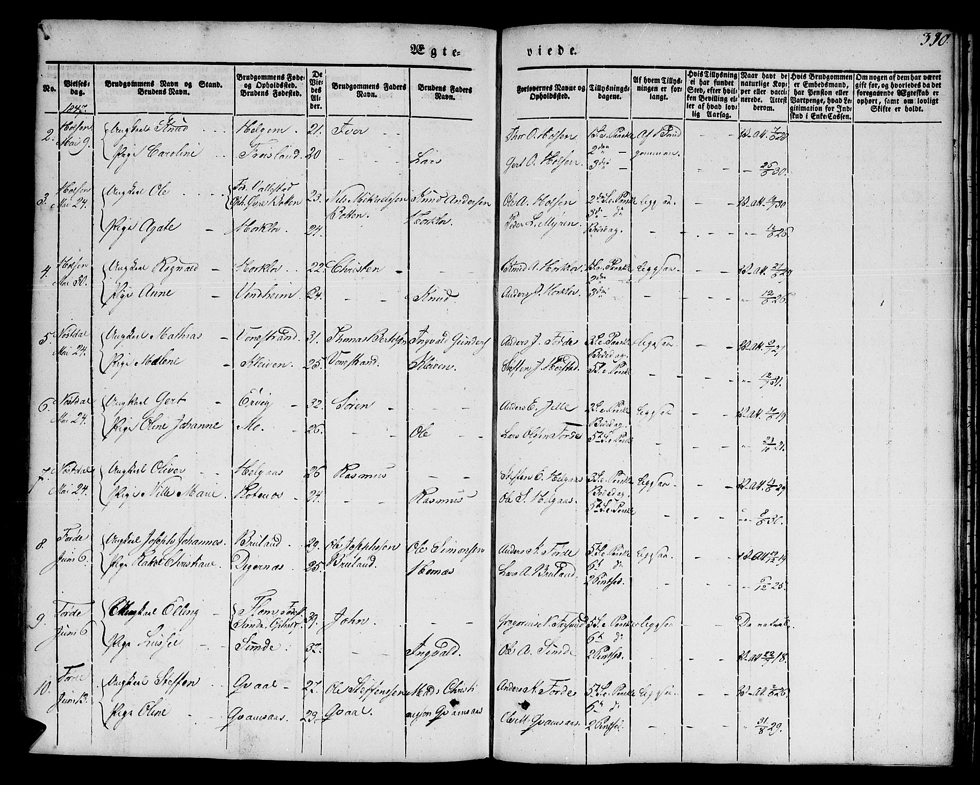 Førde sokneprestembete, SAB/A-79901/H/Haa/Haaa/L0007: Parish register (official) no. A 7, 1843-1860, p. 390