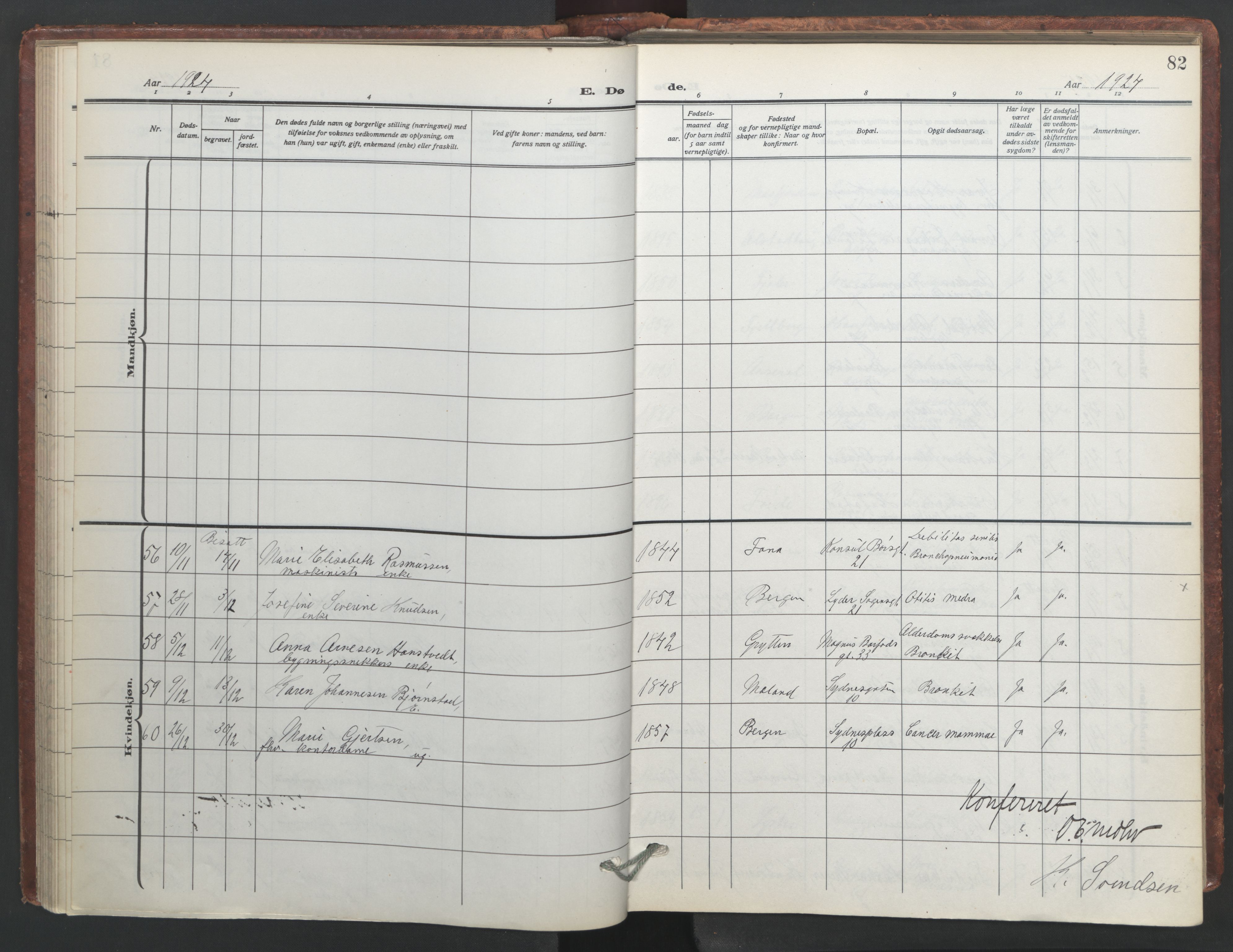 Johanneskirken sokneprestembete, AV/SAB-A-76001/H/Hab: Parish register (copy) no. D 2, 1916-1950, p. 81b-82a