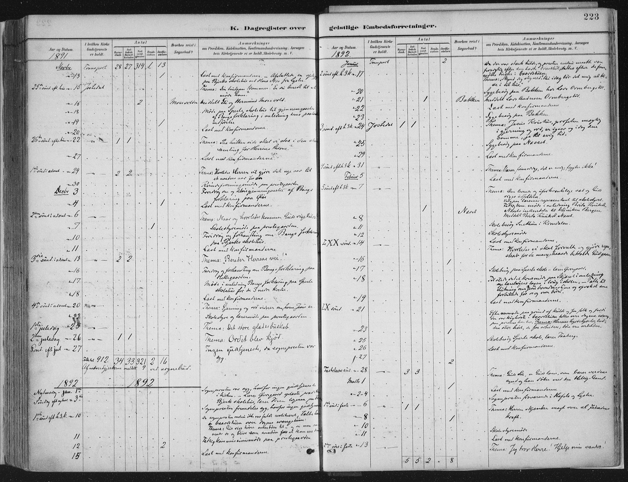 Jostedal sokneprestembete, SAB/A-80601/H/Haa/Haab/L0001: Parish register (official) no. B 1, 1887-1914, p. 223