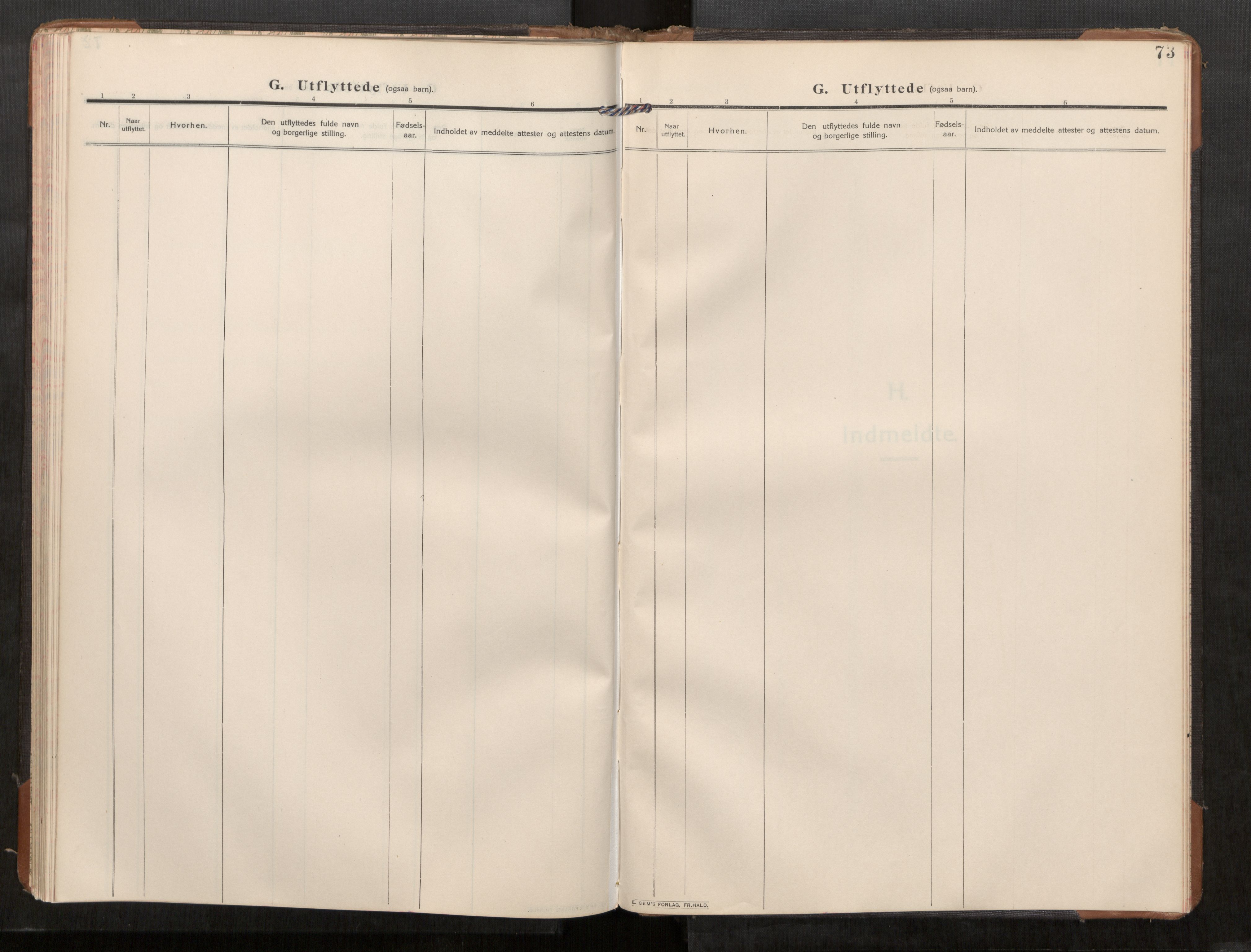 Stod sokneprestkontor, SAT/A-1164/1/I/I1/I1a/L0003: Parish register (official) no. 3, 1909-1934, p. 73