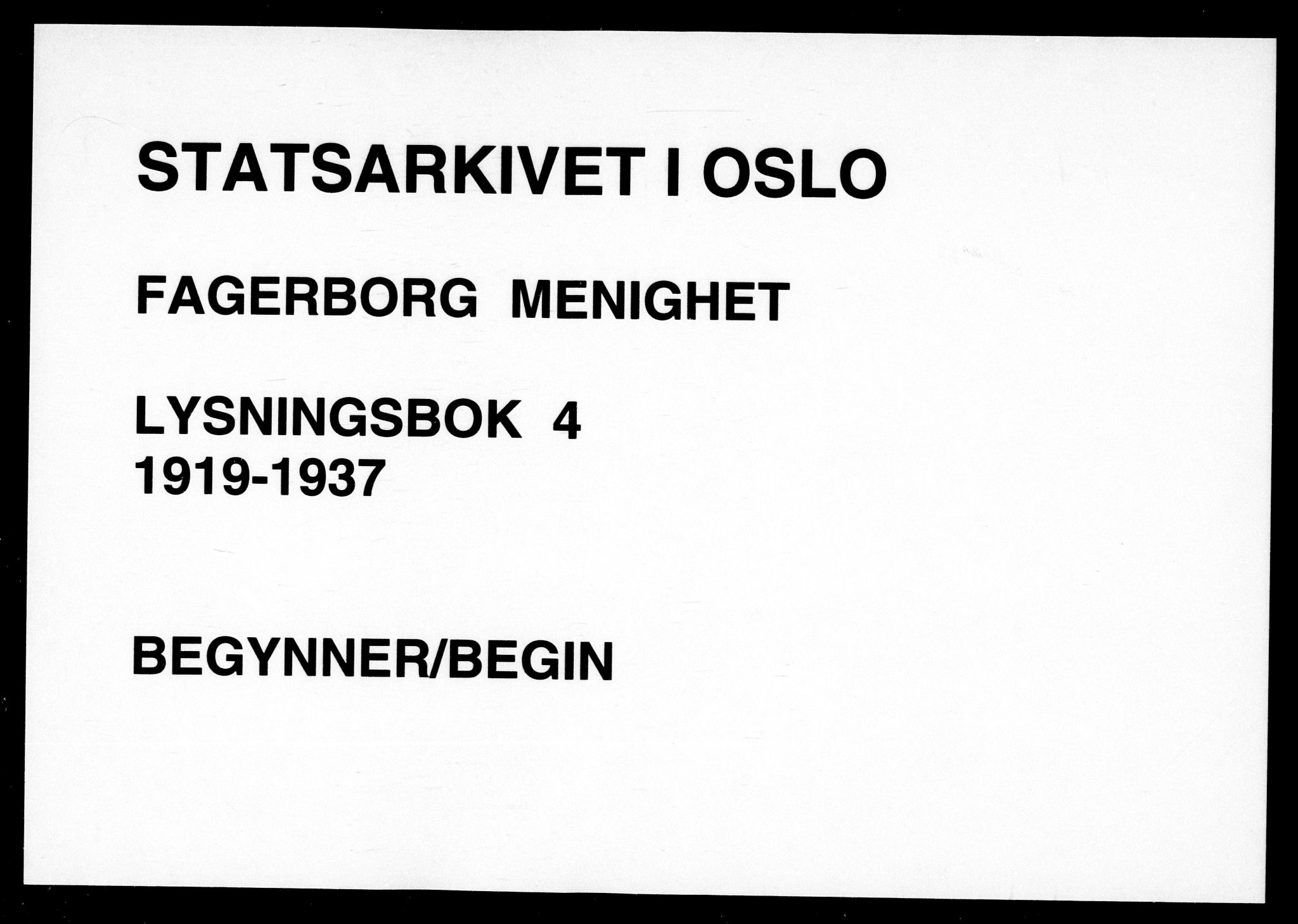 Fagerborg prestekontor Kirkebøker, SAO/A-10844/H/Ha/L0004: Banns register no. 4, 1919-1937