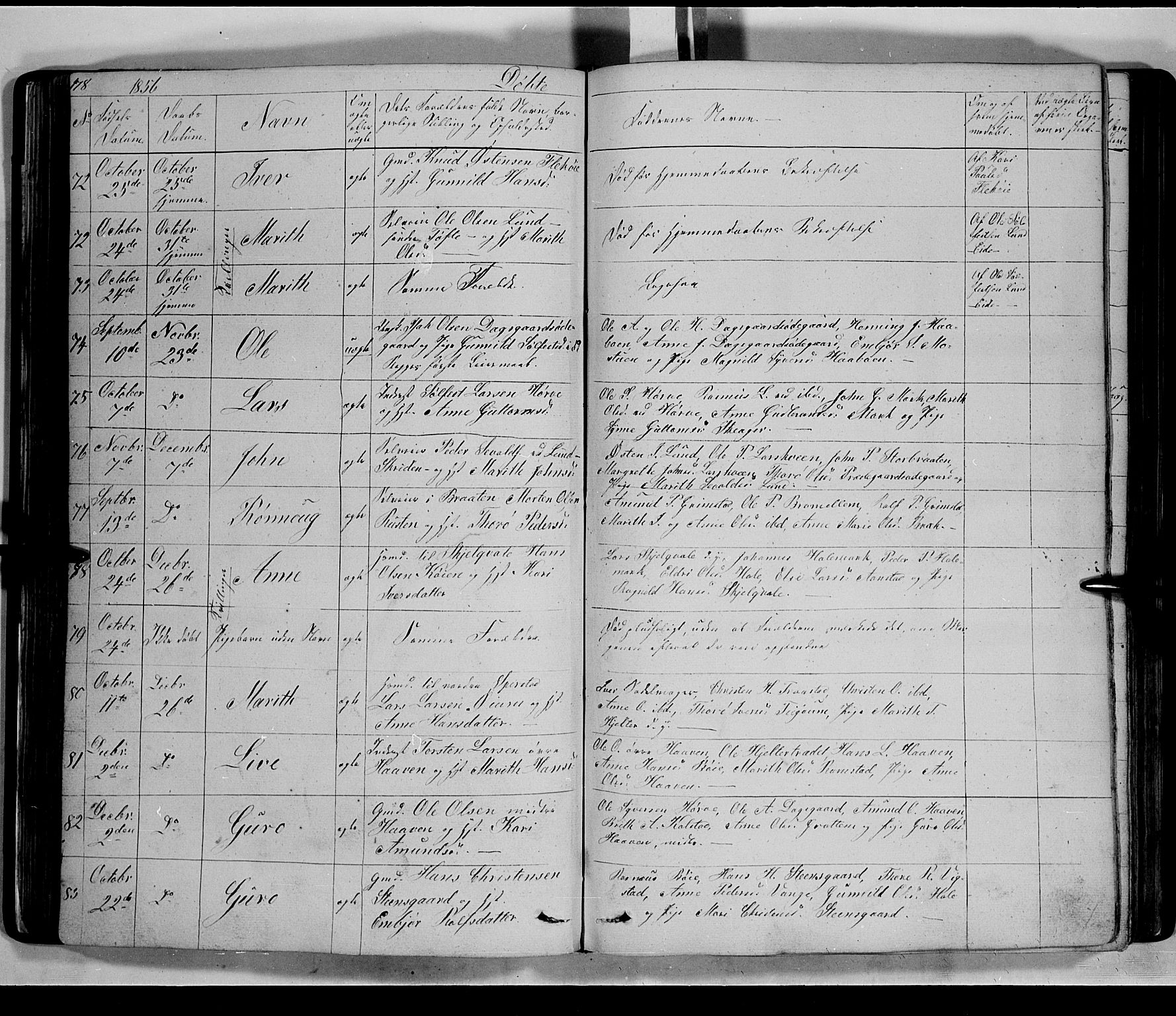 Lom prestekontor, SAH/PREST-070/L/L0004: Parish register (copy) no. 4, 1845-1864, p. 178-179
