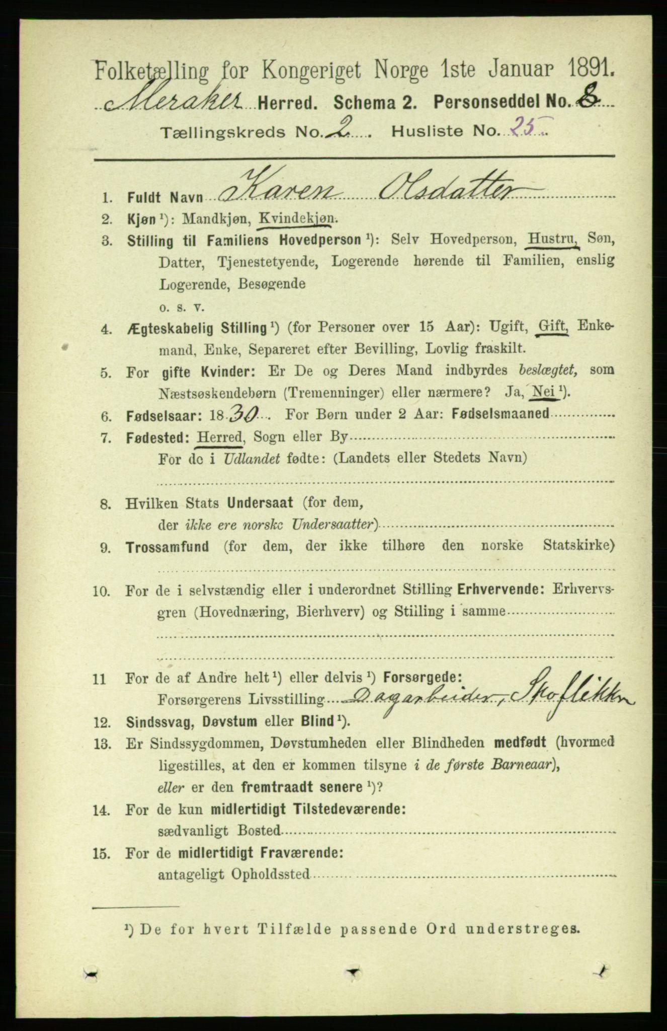 RA, 1891 census for 1711 Meråker, 1891, p. 747