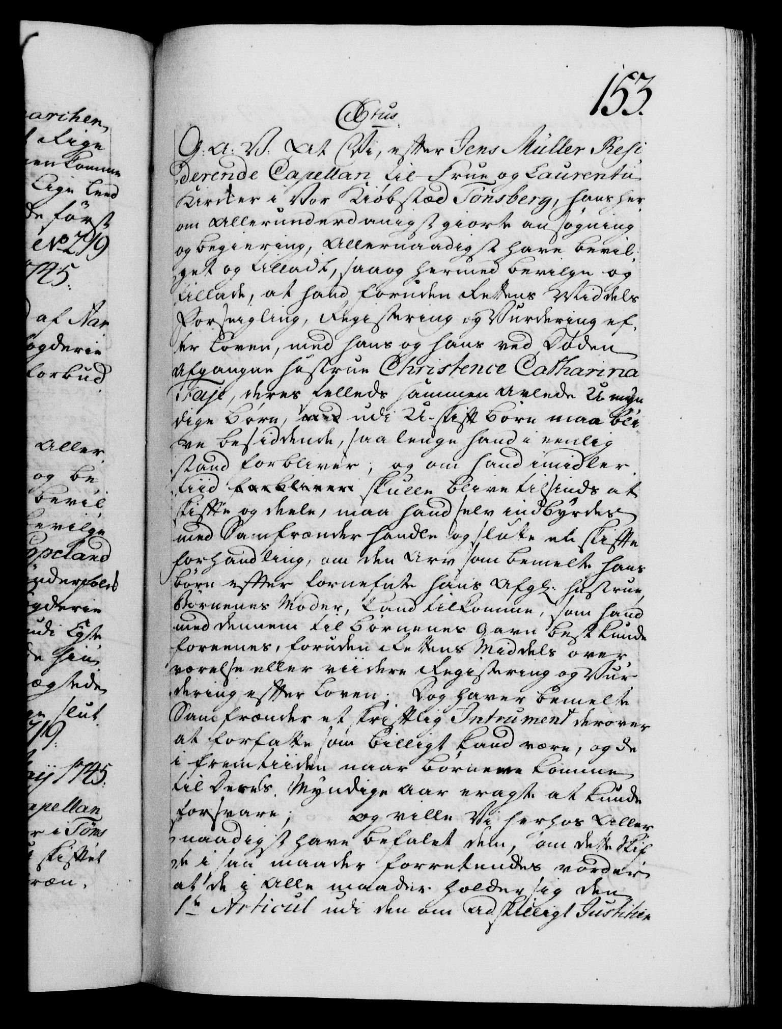 Danske Kanselli 1572-1799, AV/RA-EA-3023/F/Fc/Fca/Fcaa/L0034: Norske registre, 1745-1746, p. 153a